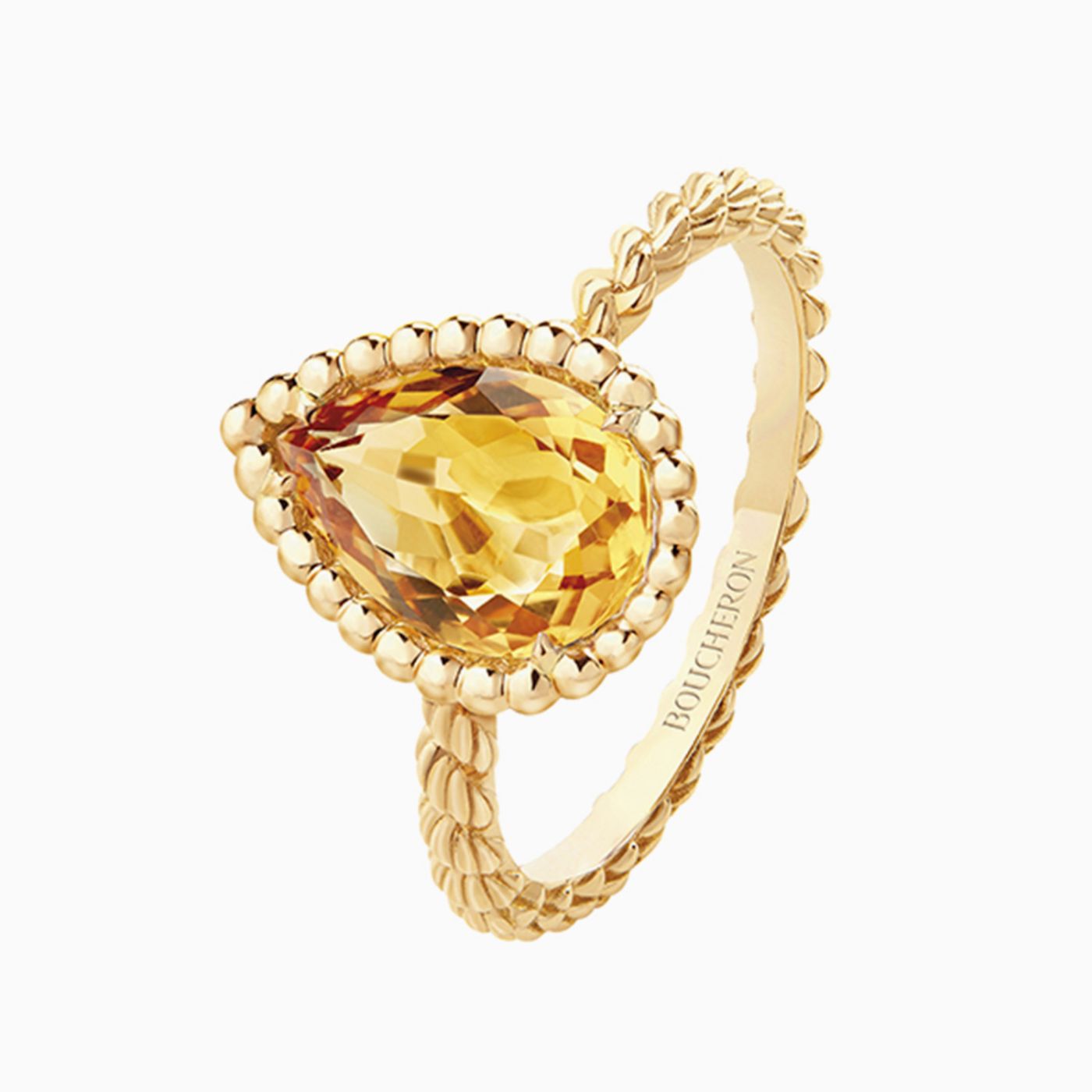 Anillo Boucheron Serpent Boheme de oro amarillo con citrino