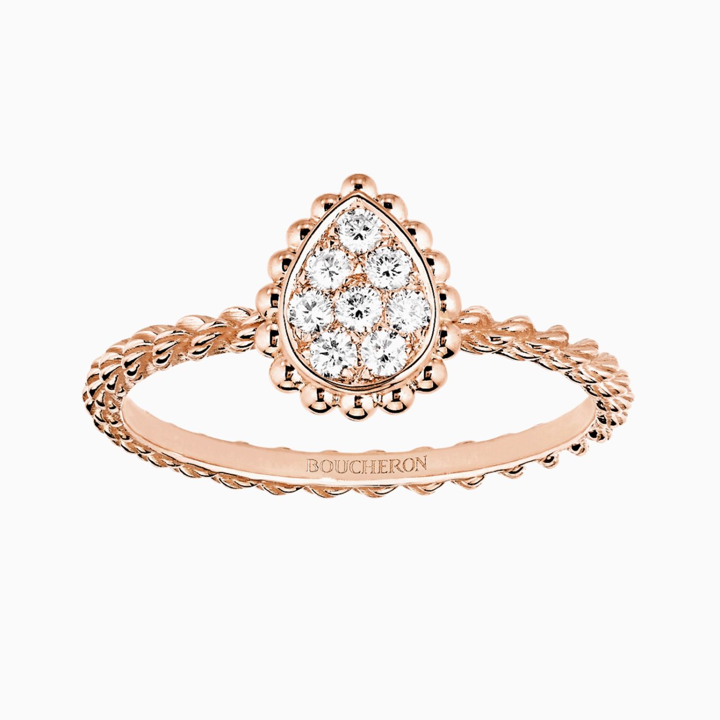 Anillo Boucheron Serpent Boheme de oro rosa con diamantes