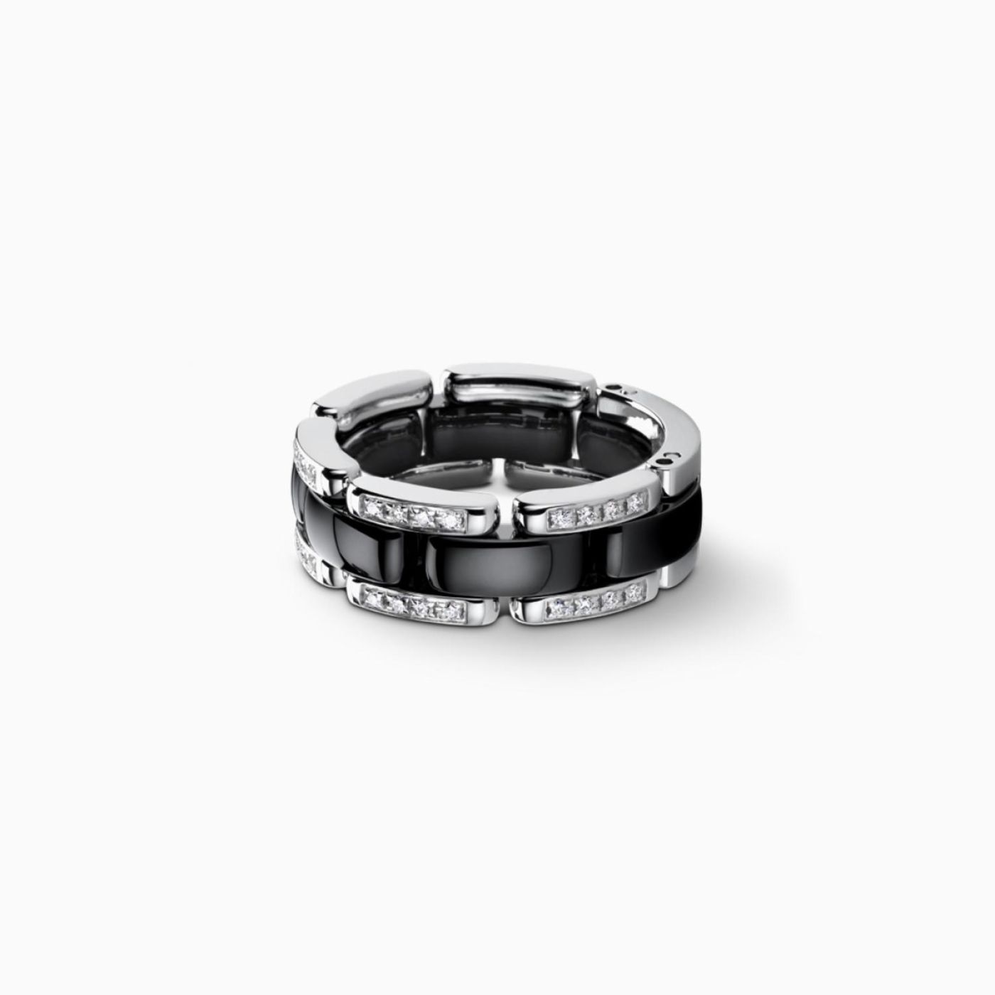 Anillo CHANEL Ultra de oro blanco y cerámica negra con diamantes