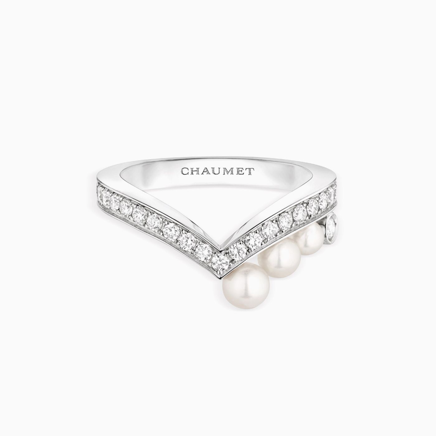 Anillo Chaumet Joséphine Aigrette de oro blanco con perla