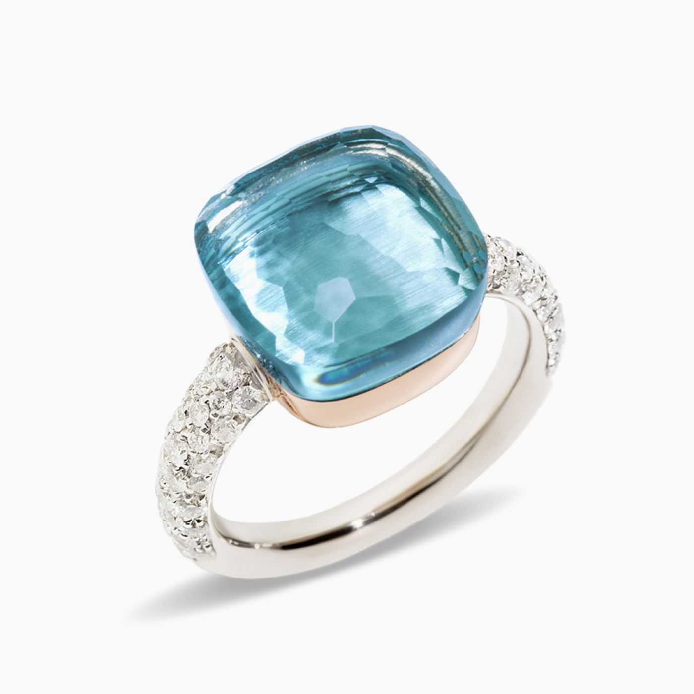 Anillo Pomellato Nudo con topacio azul 