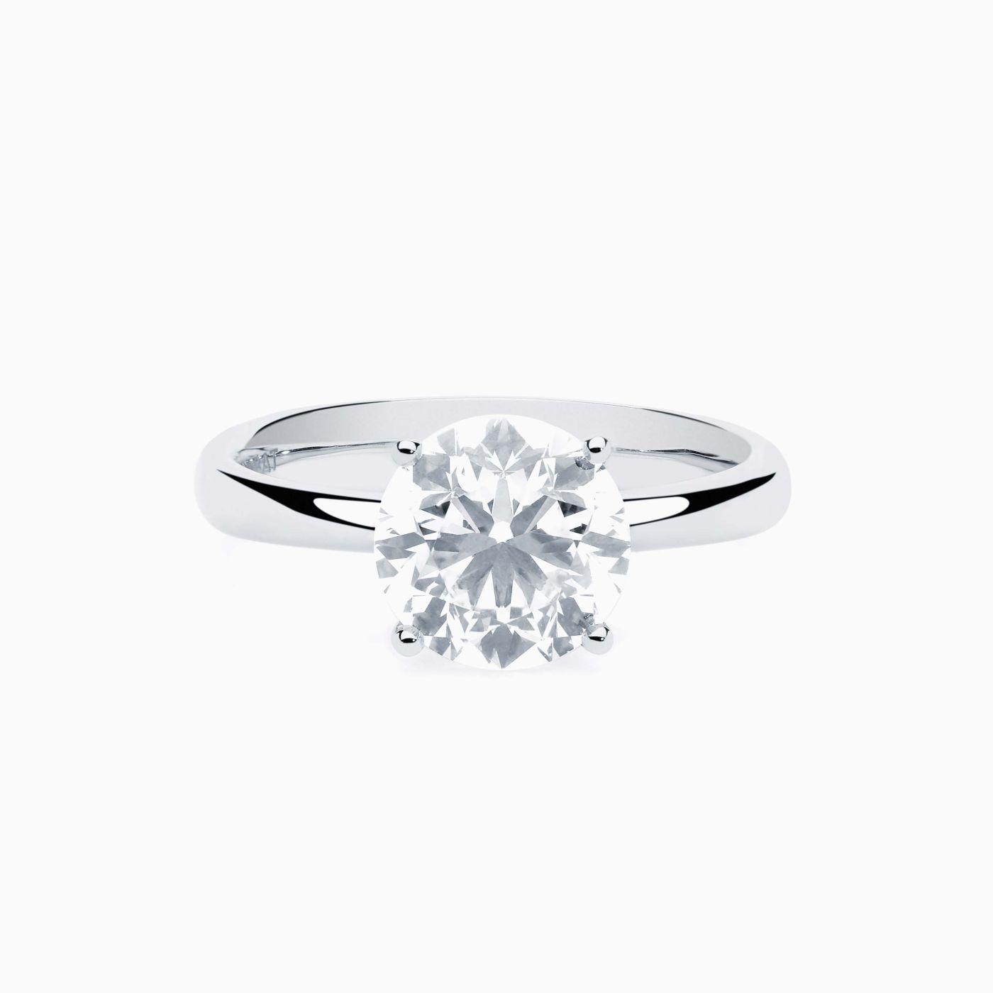 White gold engagement ring with central diamond