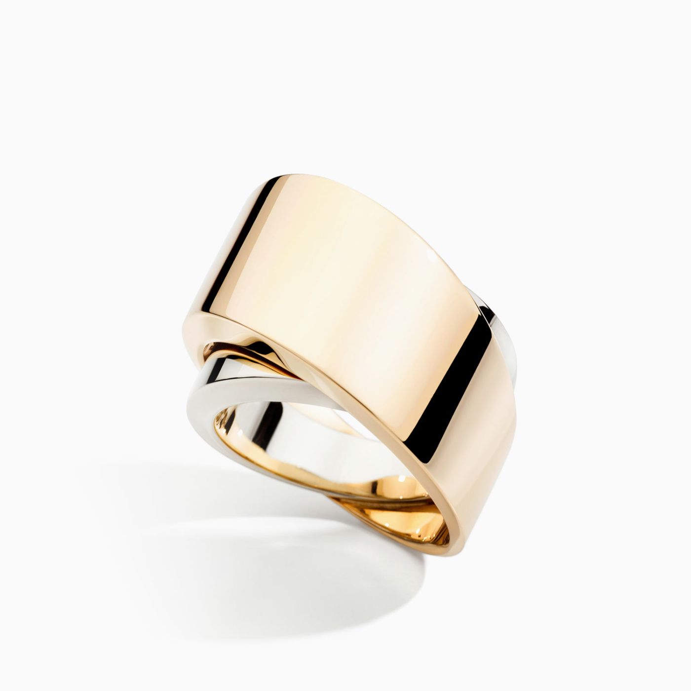 Anillo Vhernier Tourbillon  de oro blanco y oro rosa 