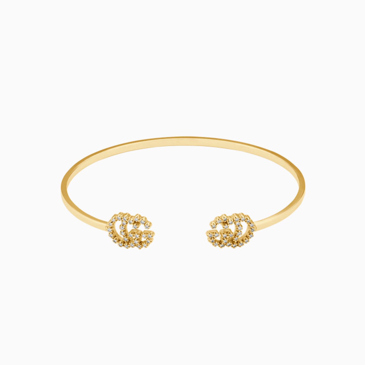 Gucci GG Running bracelet in yellow gold with diamonds 