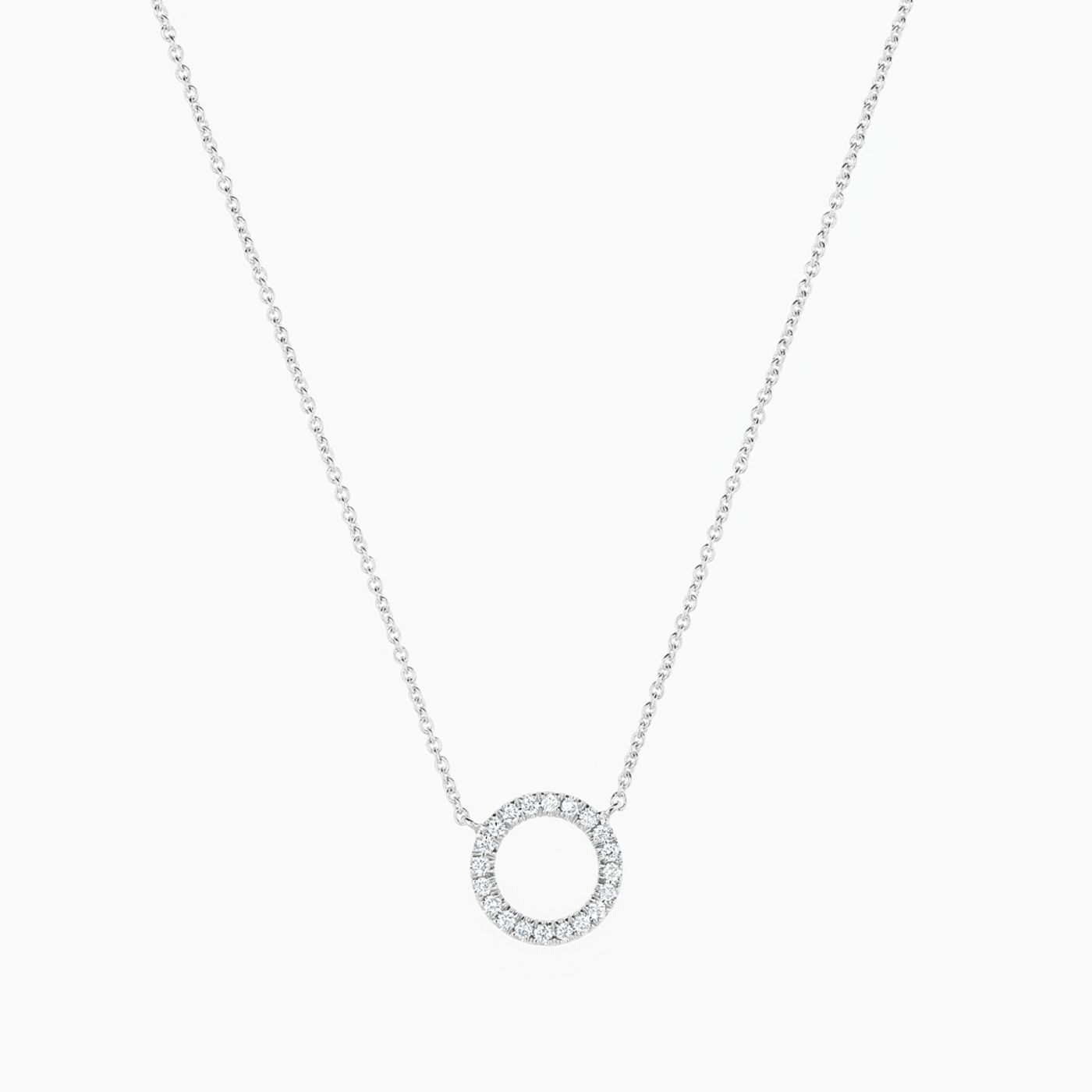 Colgante círculo de oro blanco con diamantes