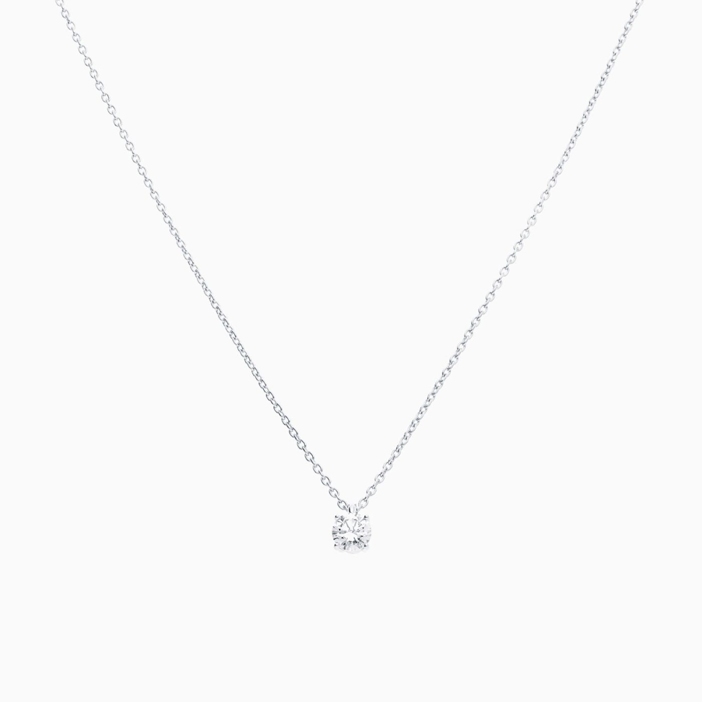 Colgante solitario de oro blanco con diamante 