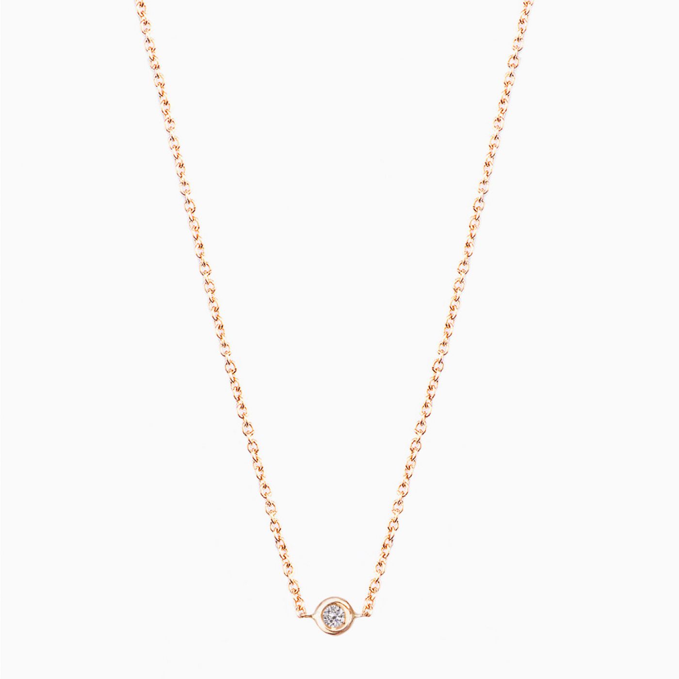 Rose gold solitaire pendant with diamond