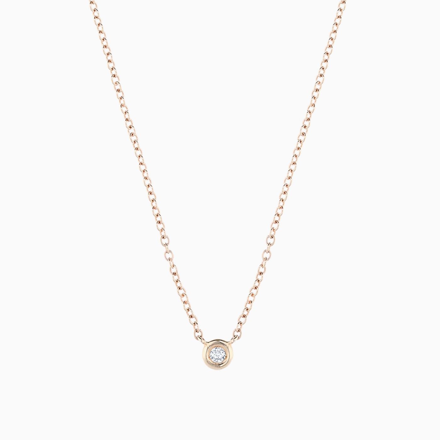 Rose gold solitaire pendant with diamond