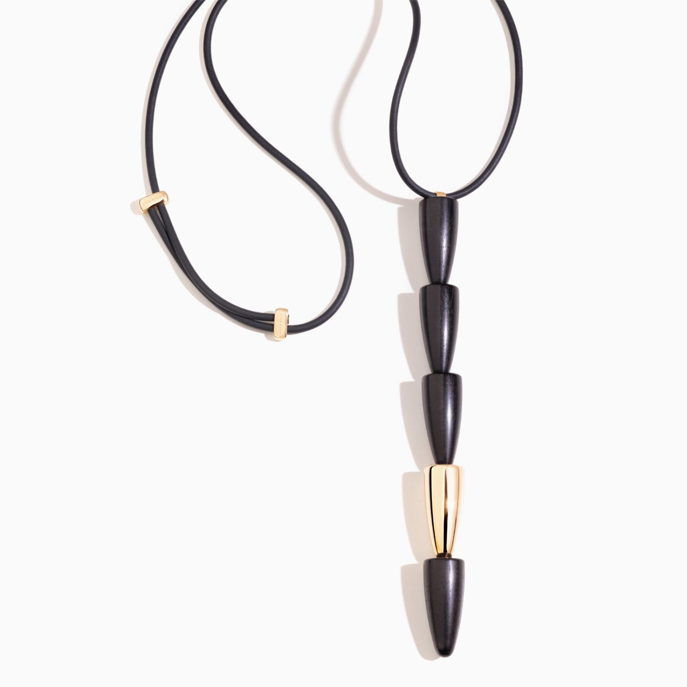 Vhernier calla pendant in rose gold with ebony rubber