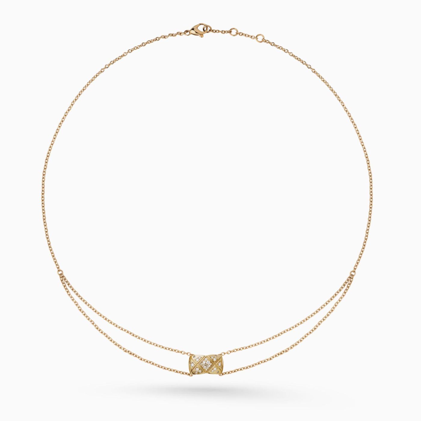 Collar CHANEL Coco Crush de oro beige con diamantes