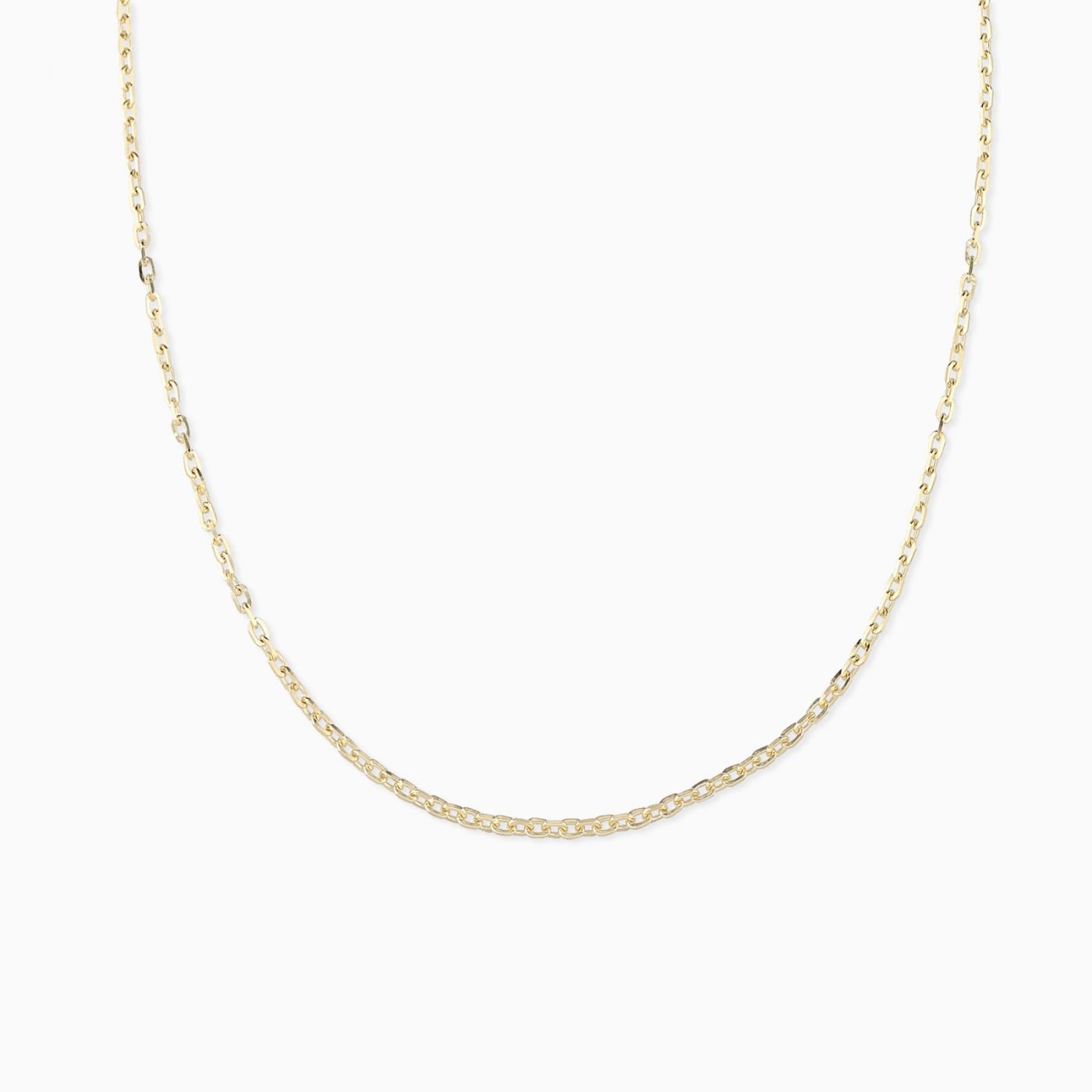 Collar de eslabones ovalados pequeños de oro amarillo