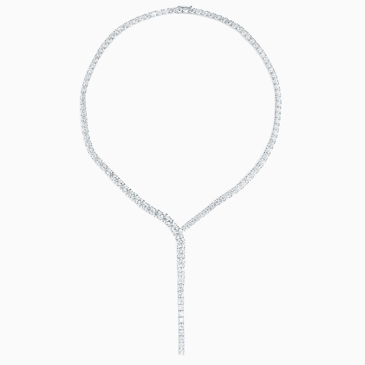 White gold riviere necklace with diamonds