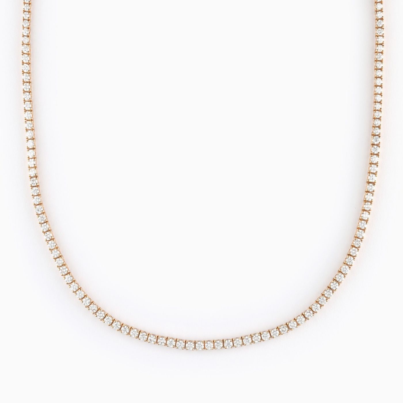 Collar rivière de oro rosa con diamantes