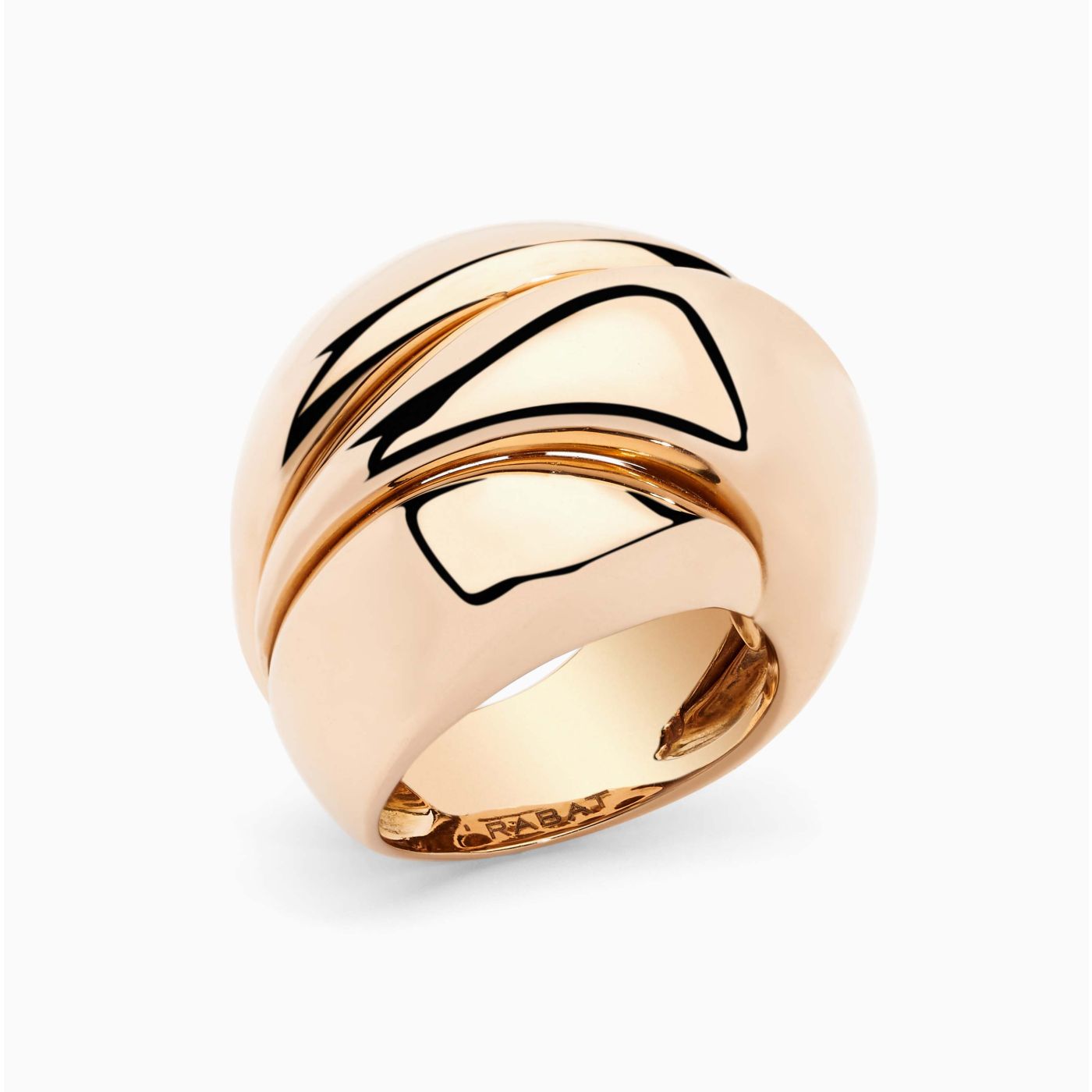 Anillo ancho de oro rosa
