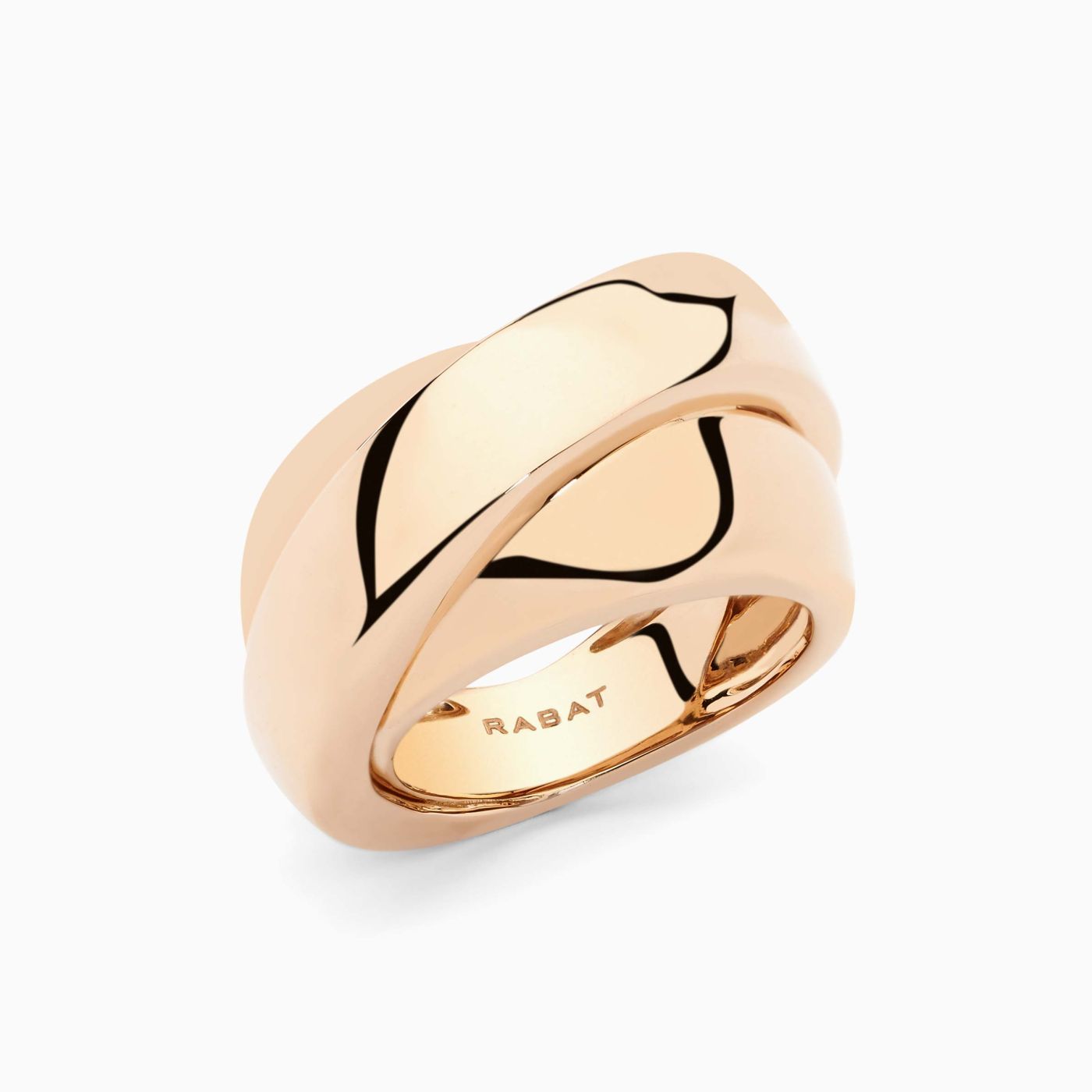 Anillo filas cruzadas de oro rosa 