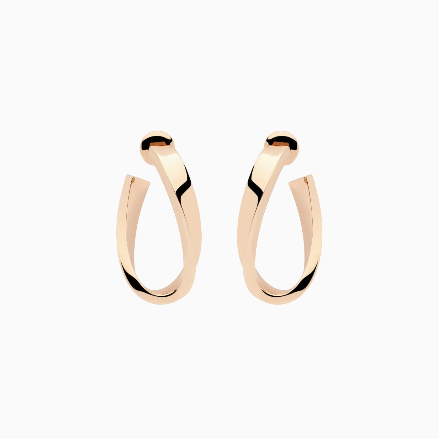 Oval hoops earrings in rose gold