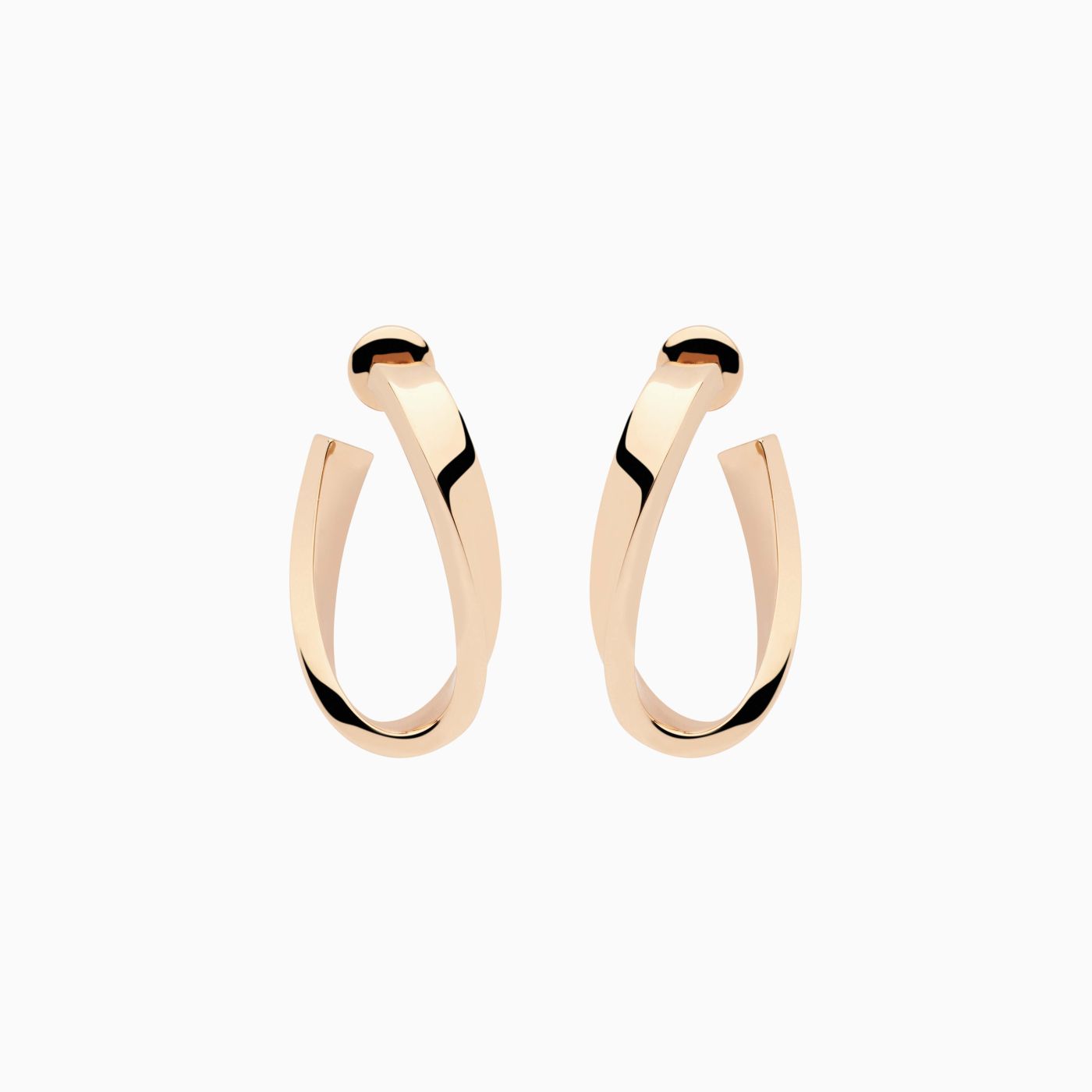Pendientes  de aro ondas de oro rosa 