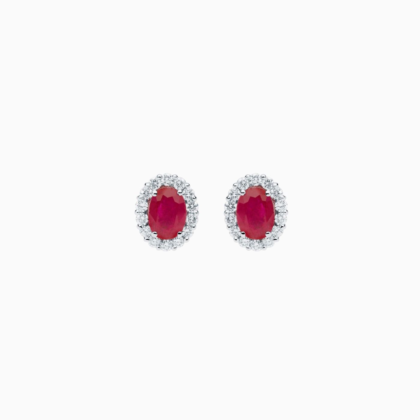 White gold earrings with rubies and diamond orla
