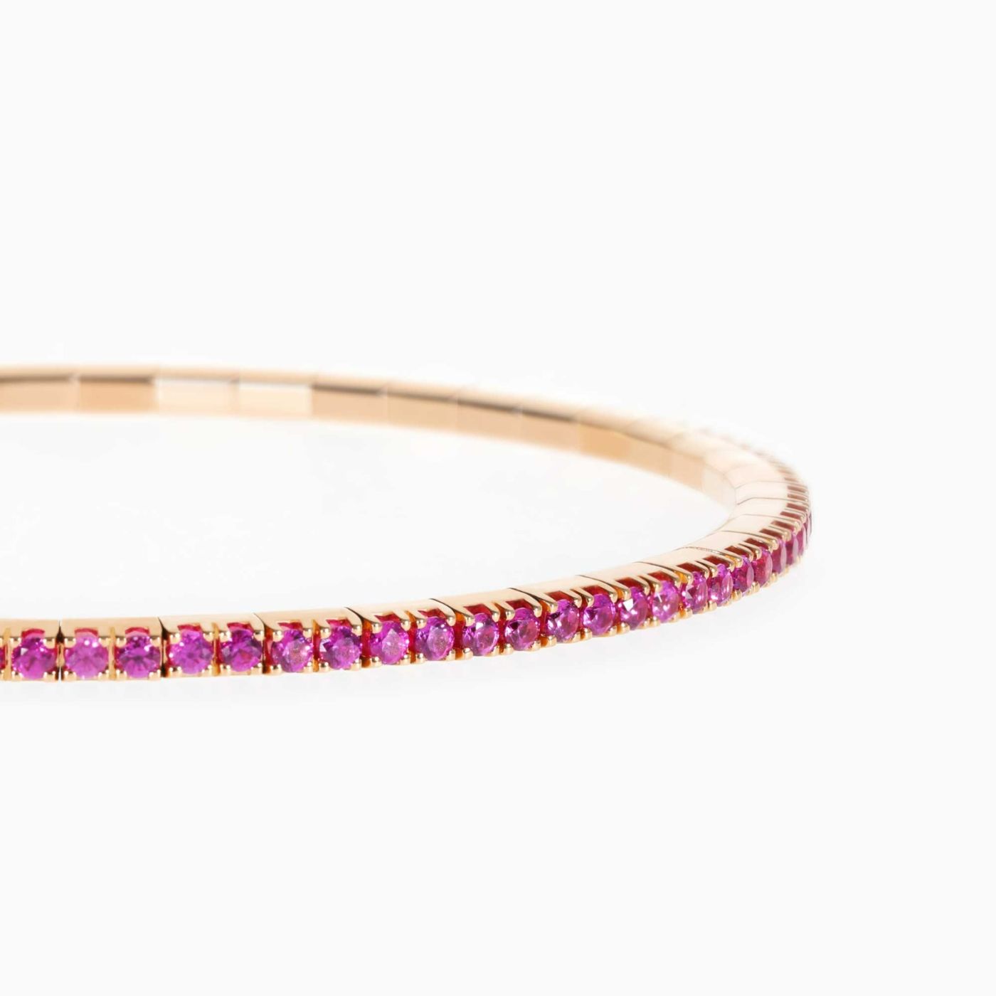 Rose gold riviere bracelet with brilliant-cut rubies