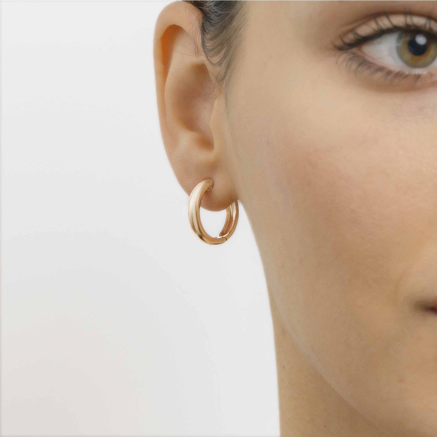 Pendientes de aro de oro rosa