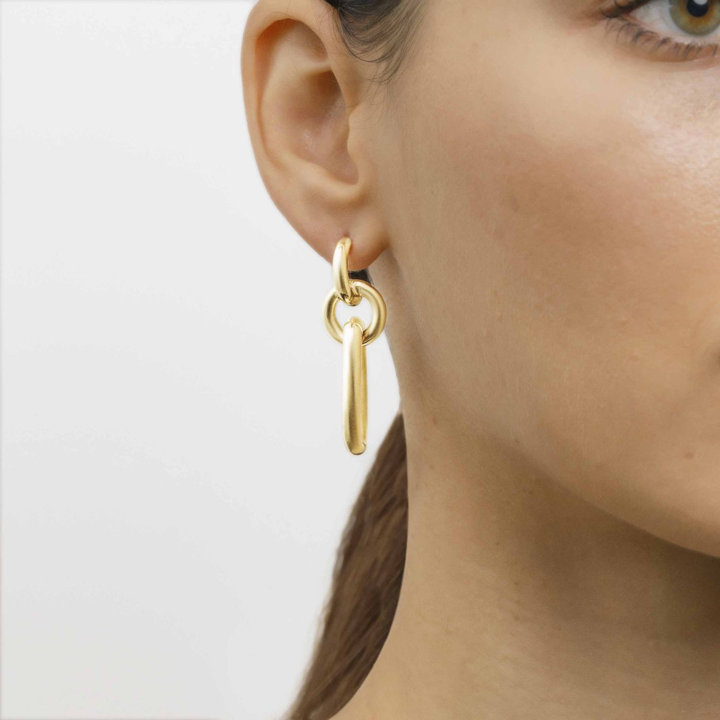 Pendientes de eslabones de oro amarillo