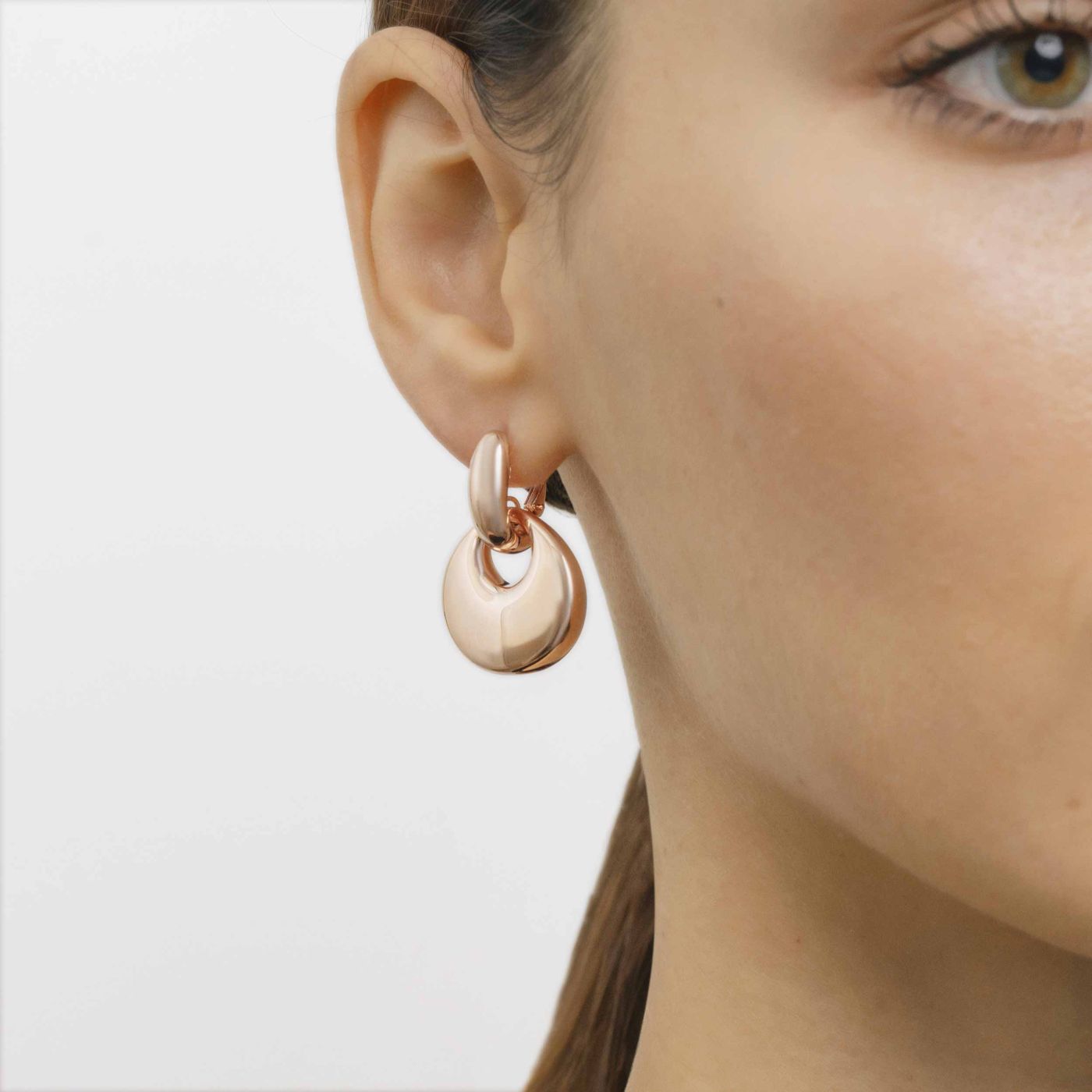 Rose gold tear earrings