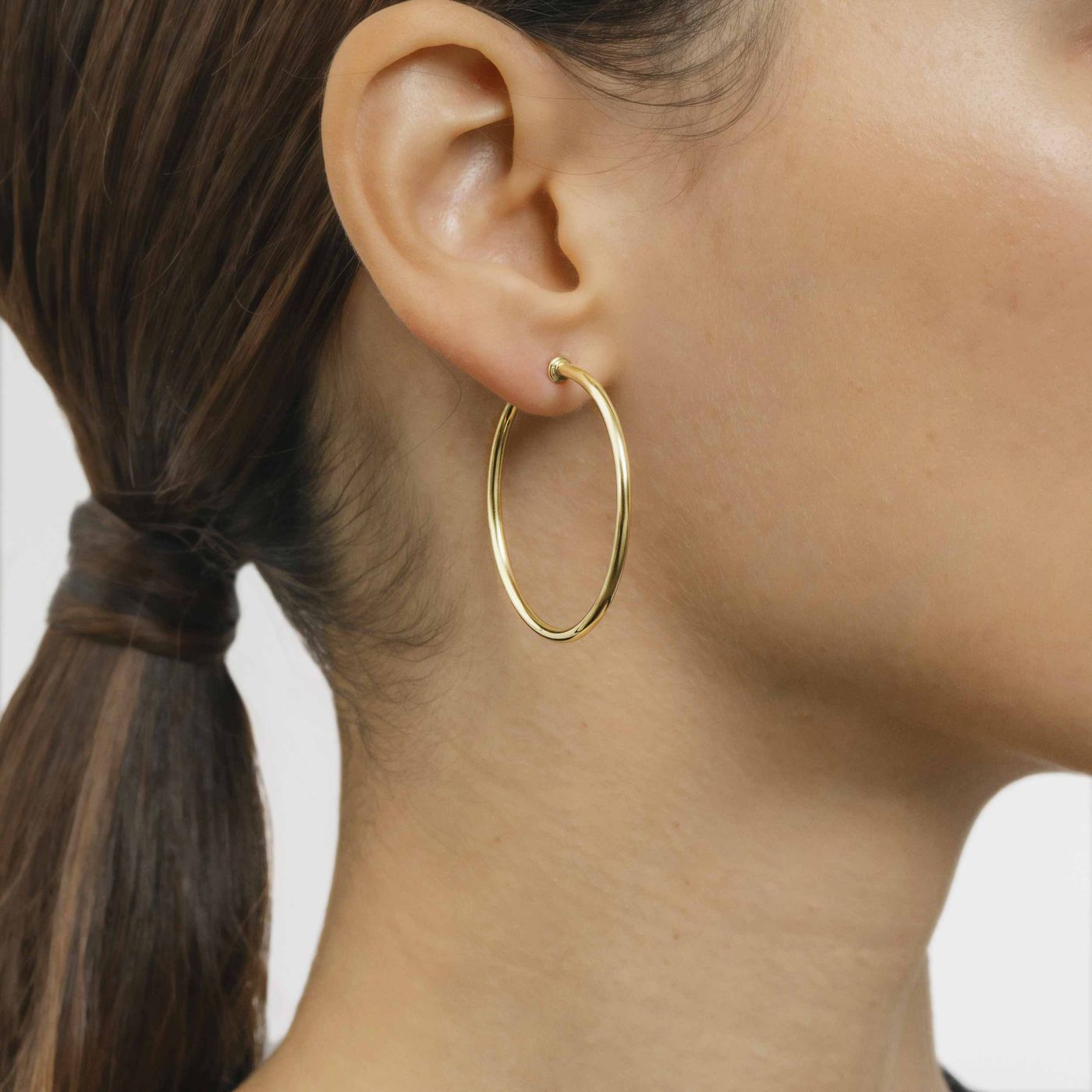 Pendientes de aro grande de oro amarillo