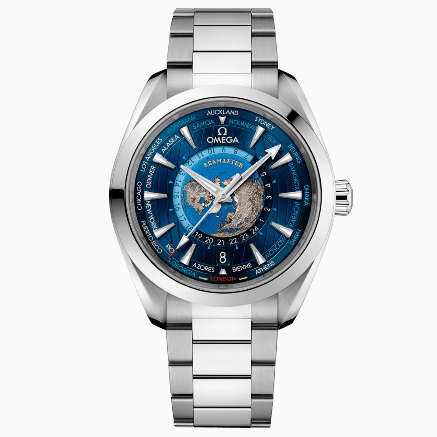 Omega Seamaster Aqua Terra 150M Co-Axial Master Chronometer GMT Worldtimer 