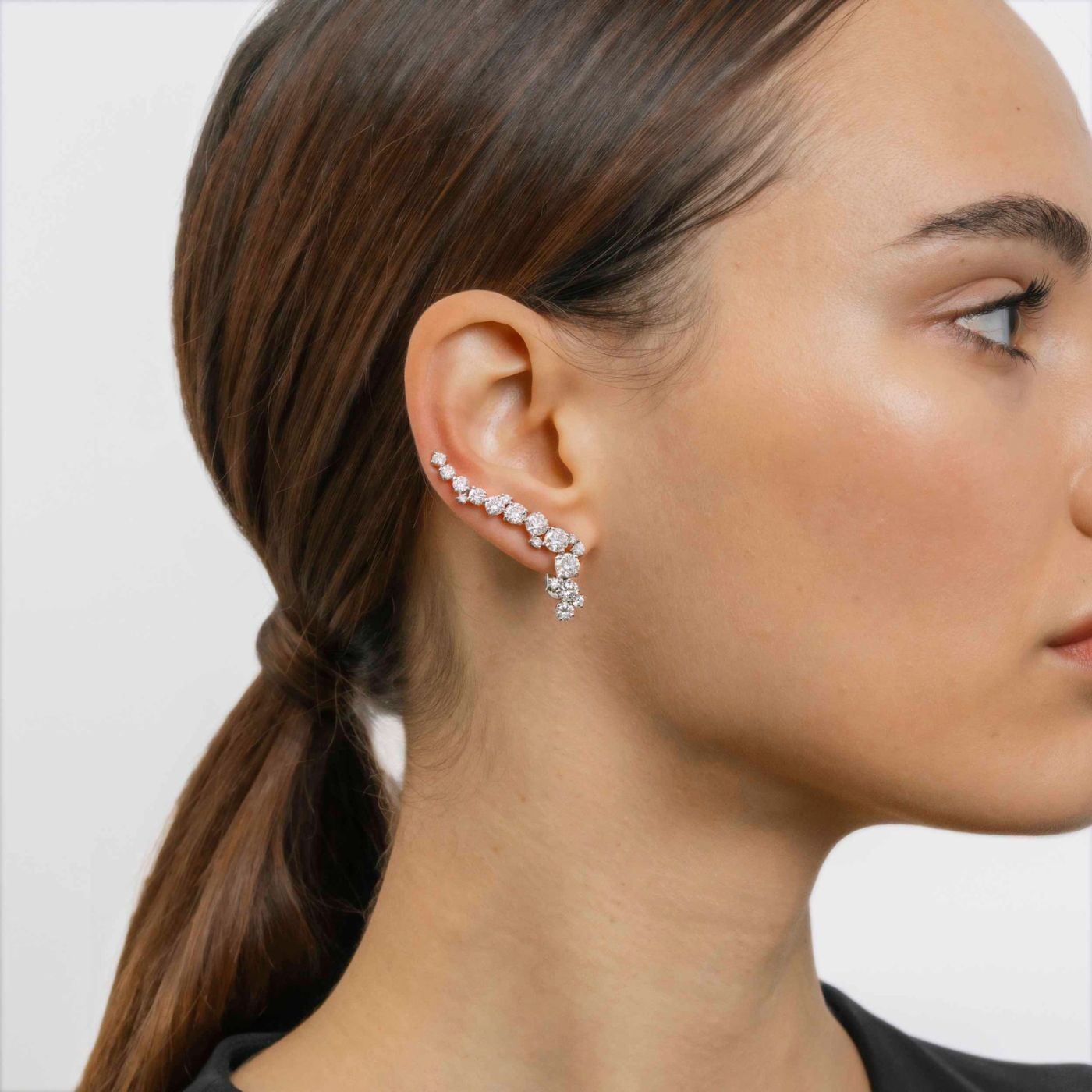 Earrings earcuff RABAT white gold with diamonds