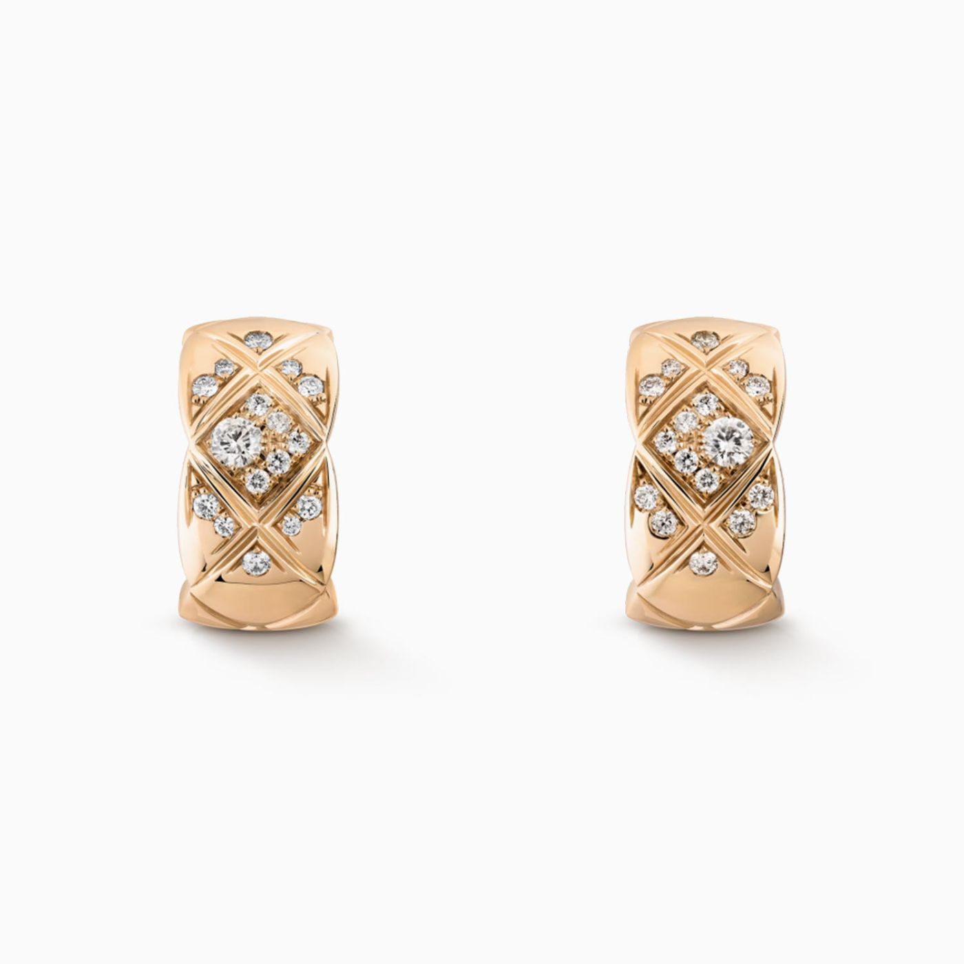 Pendientes CHANEL Coco Crush de oro beige con diamantes