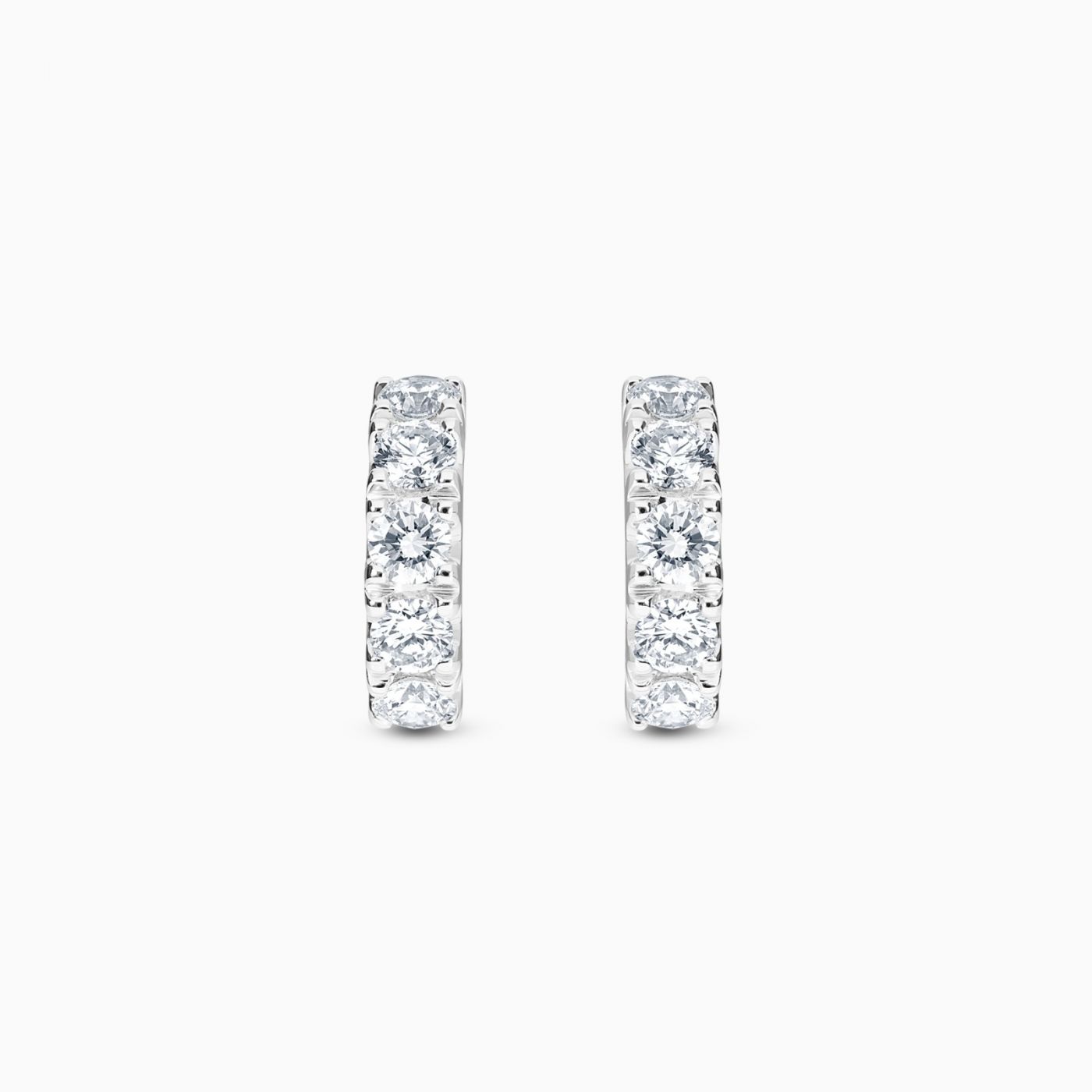 White gold hoop earrings with diamonds