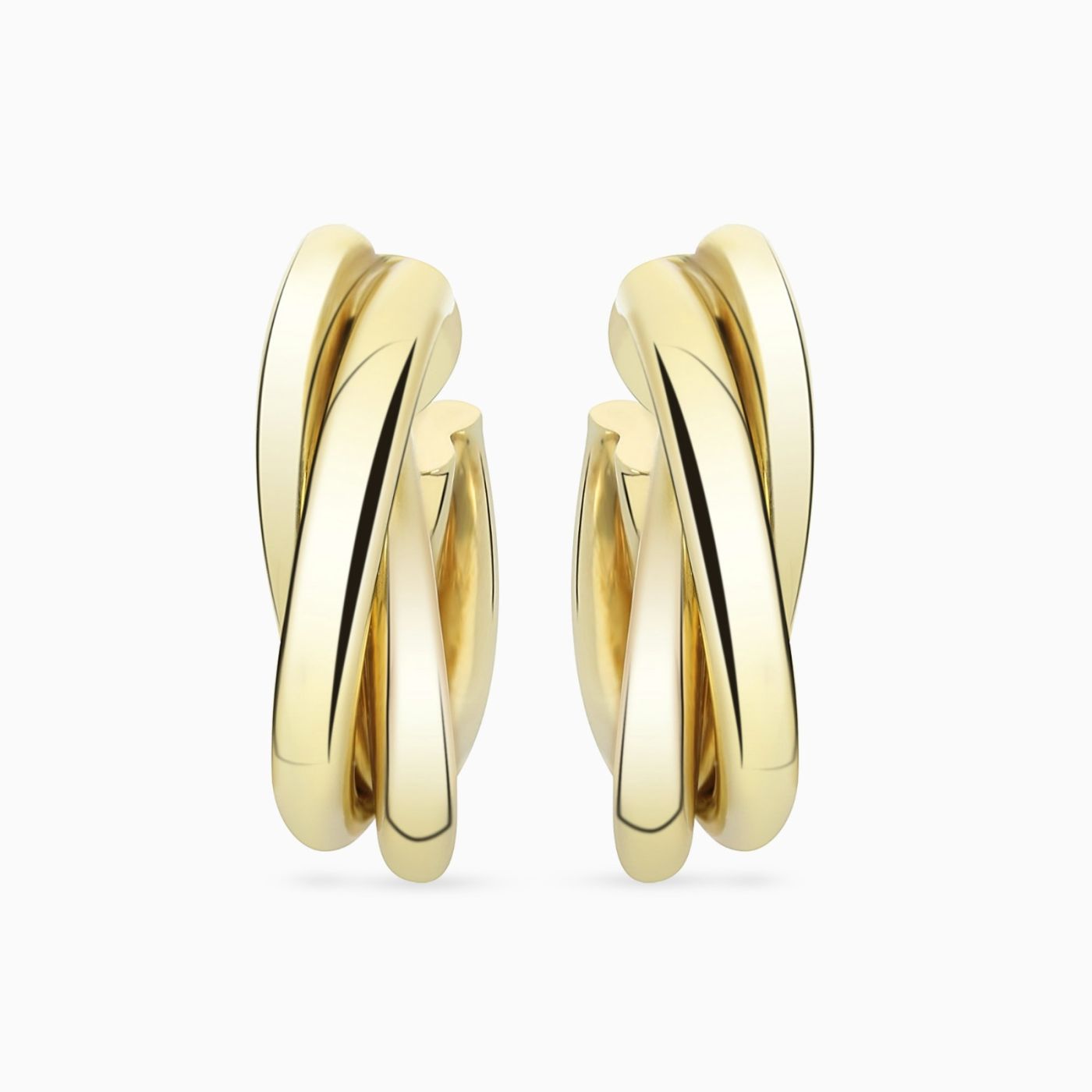 Pendientes de aro entrelazados de oro amarillo