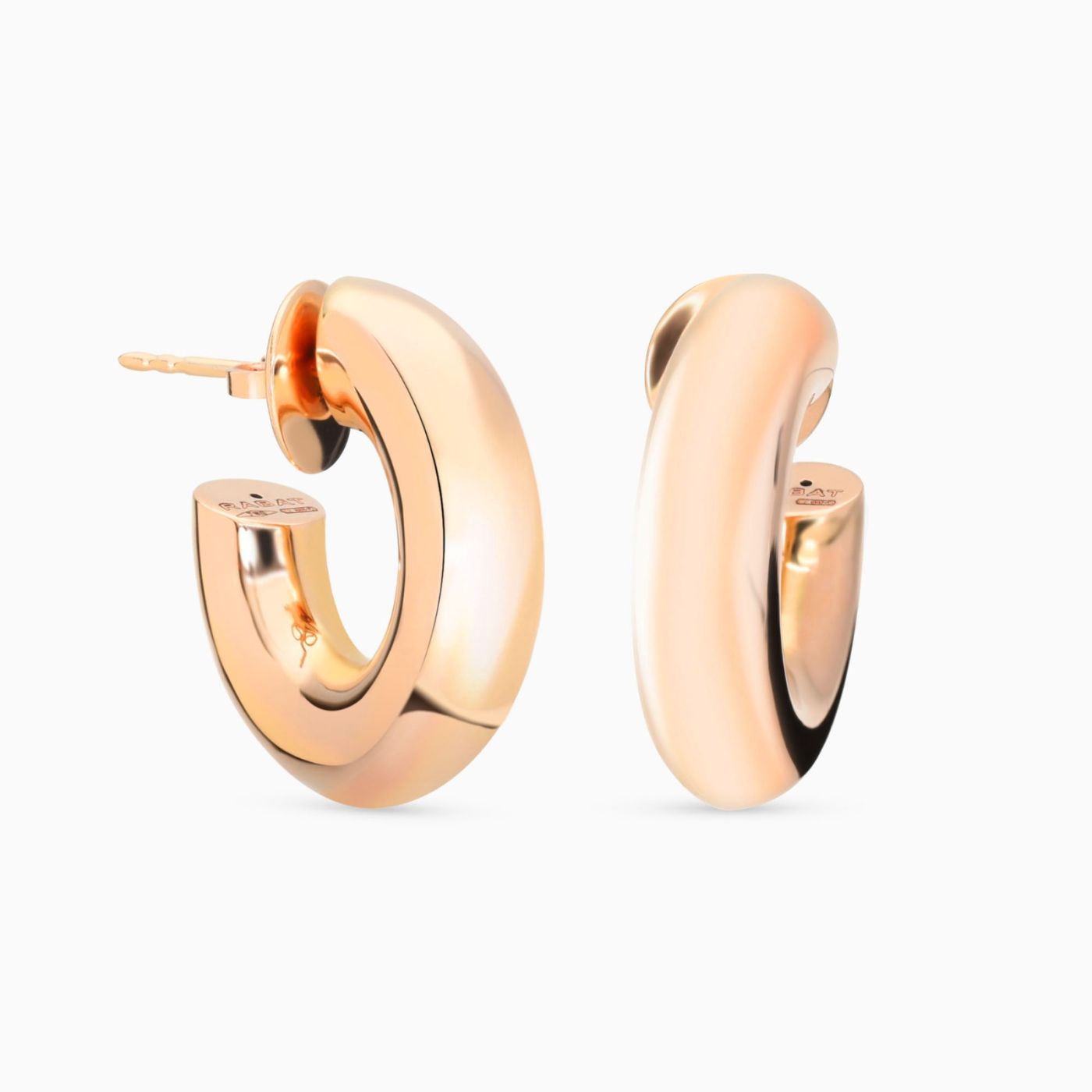 Pendientes de aro grueso de oro rosa 