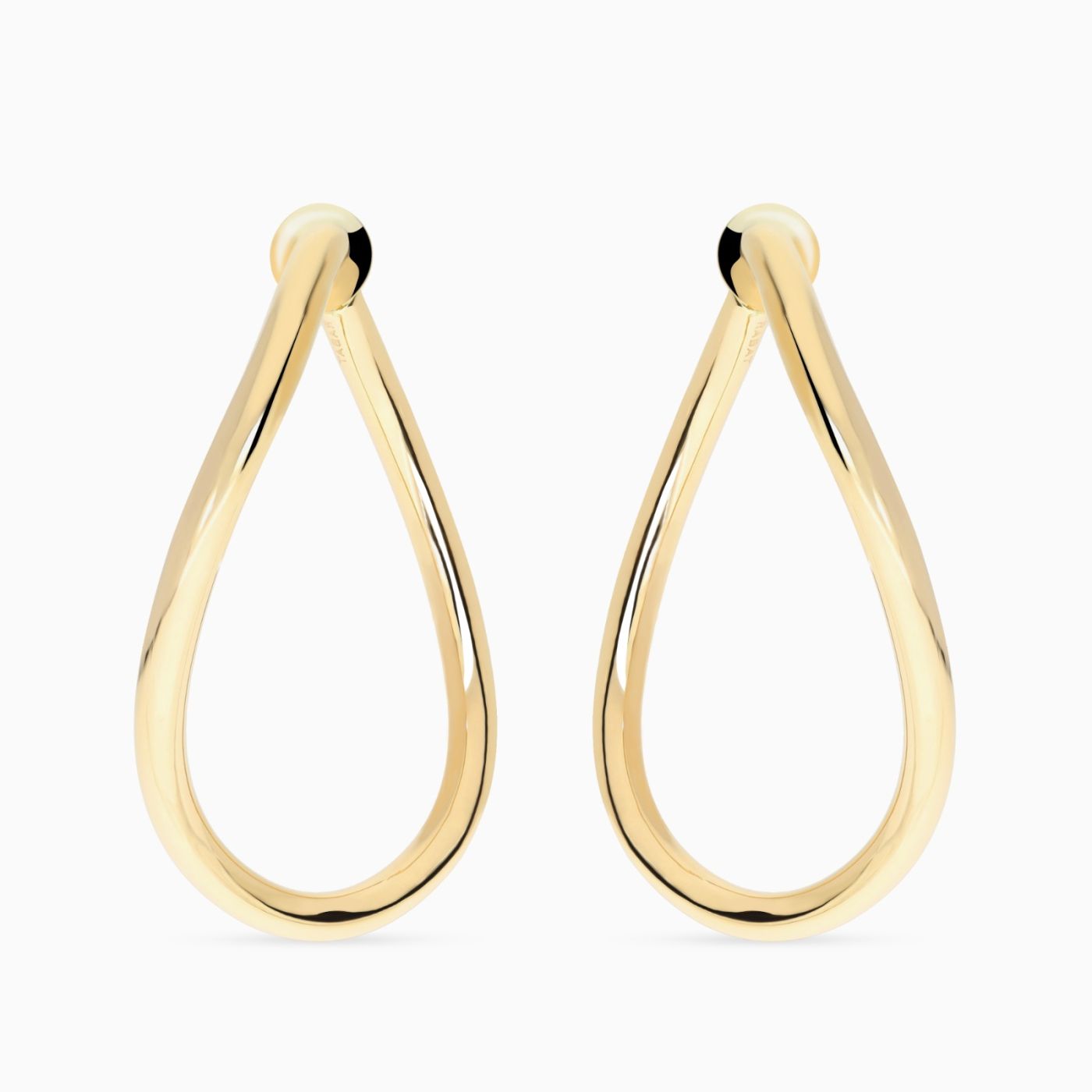 Pendientes de aro ovalados de oro amarillo 