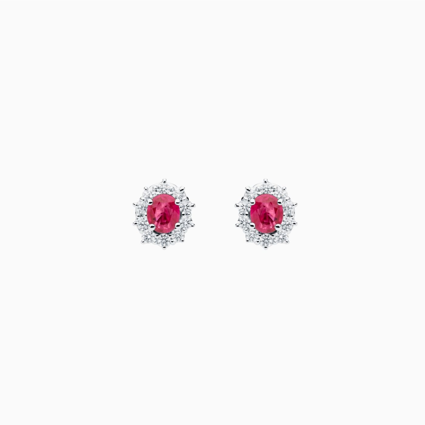 Pendientes de oro blanco con rubíes y diamantes