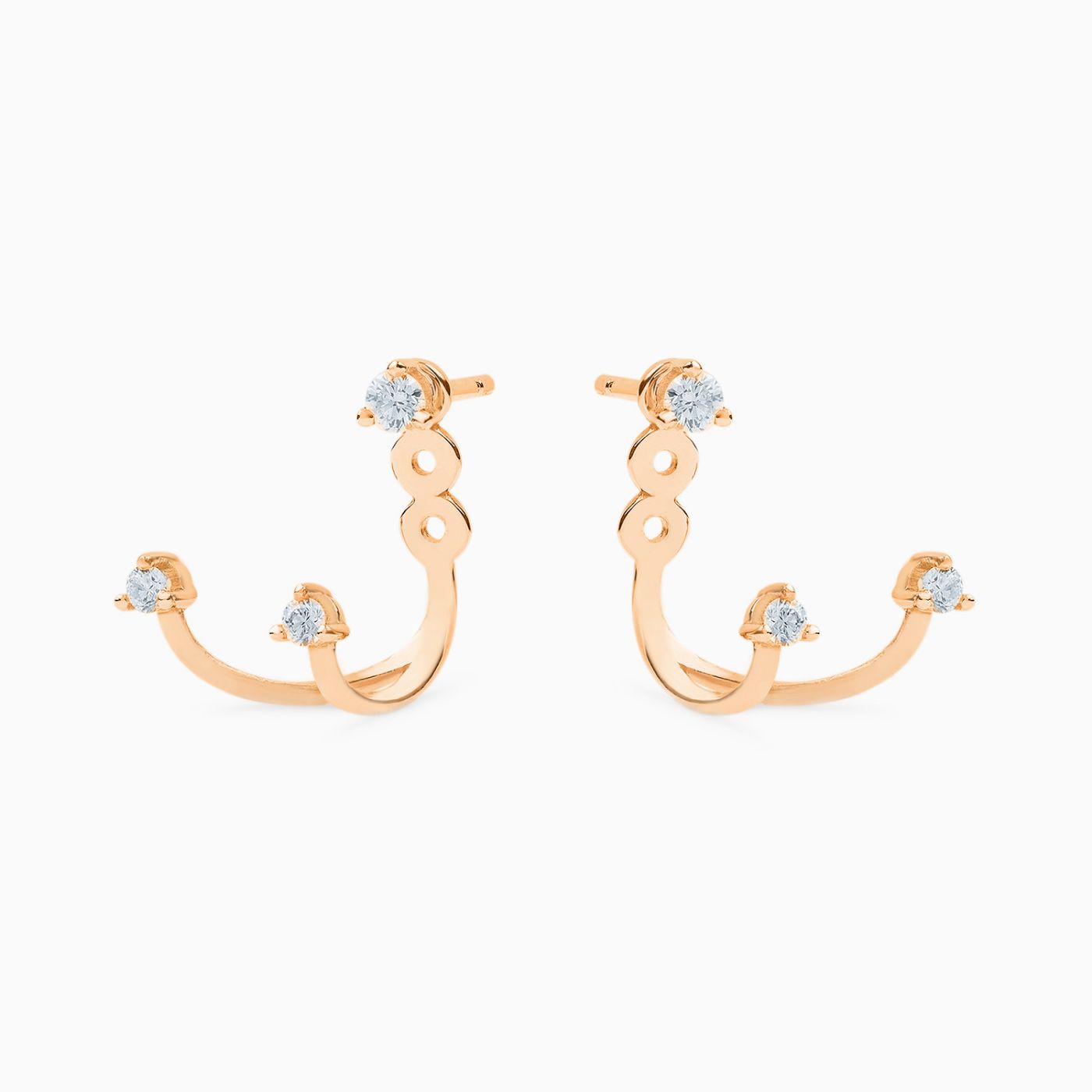 Rose gold arms earrings with diamonds