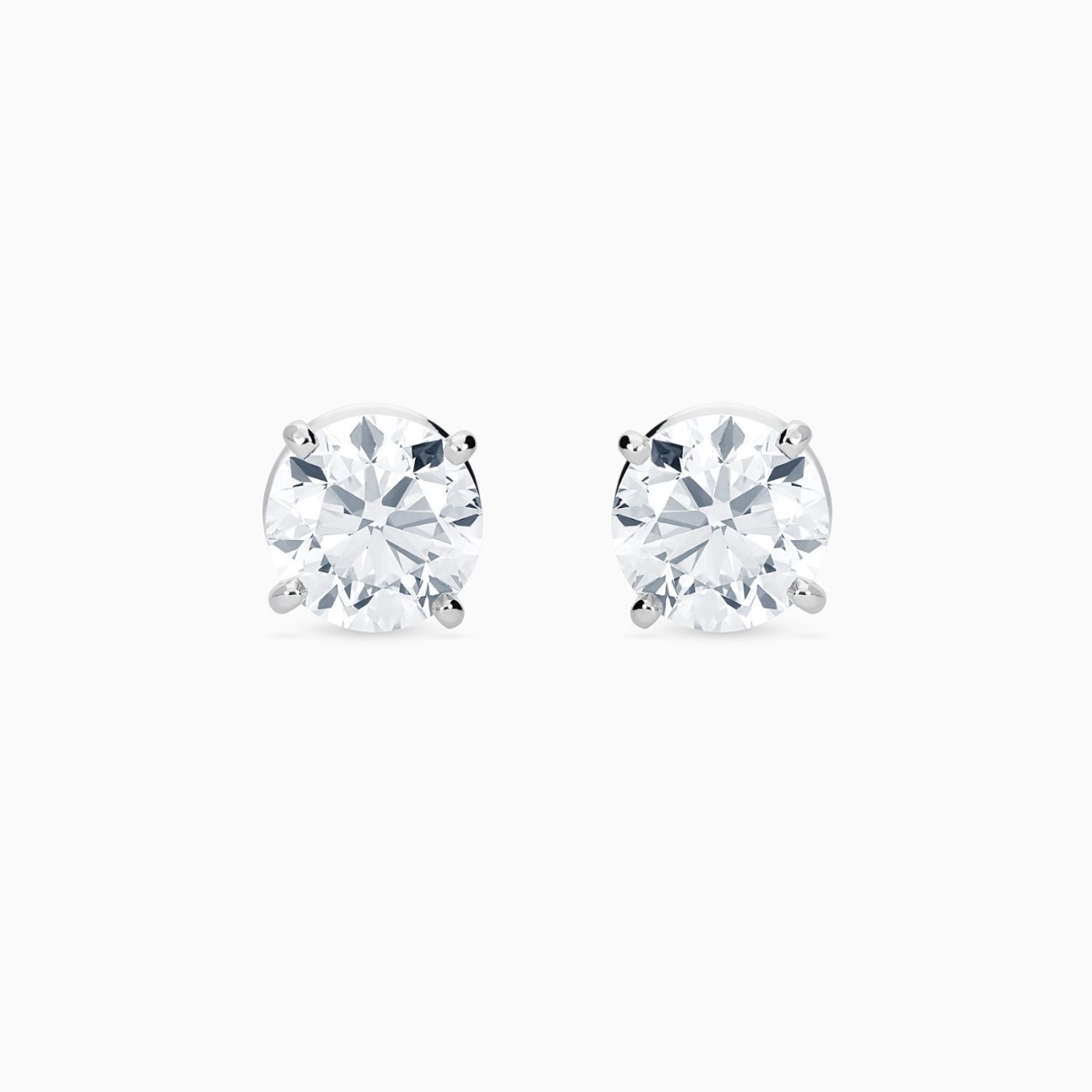 Pendientes dormilonas de oro blanco de diamantes 