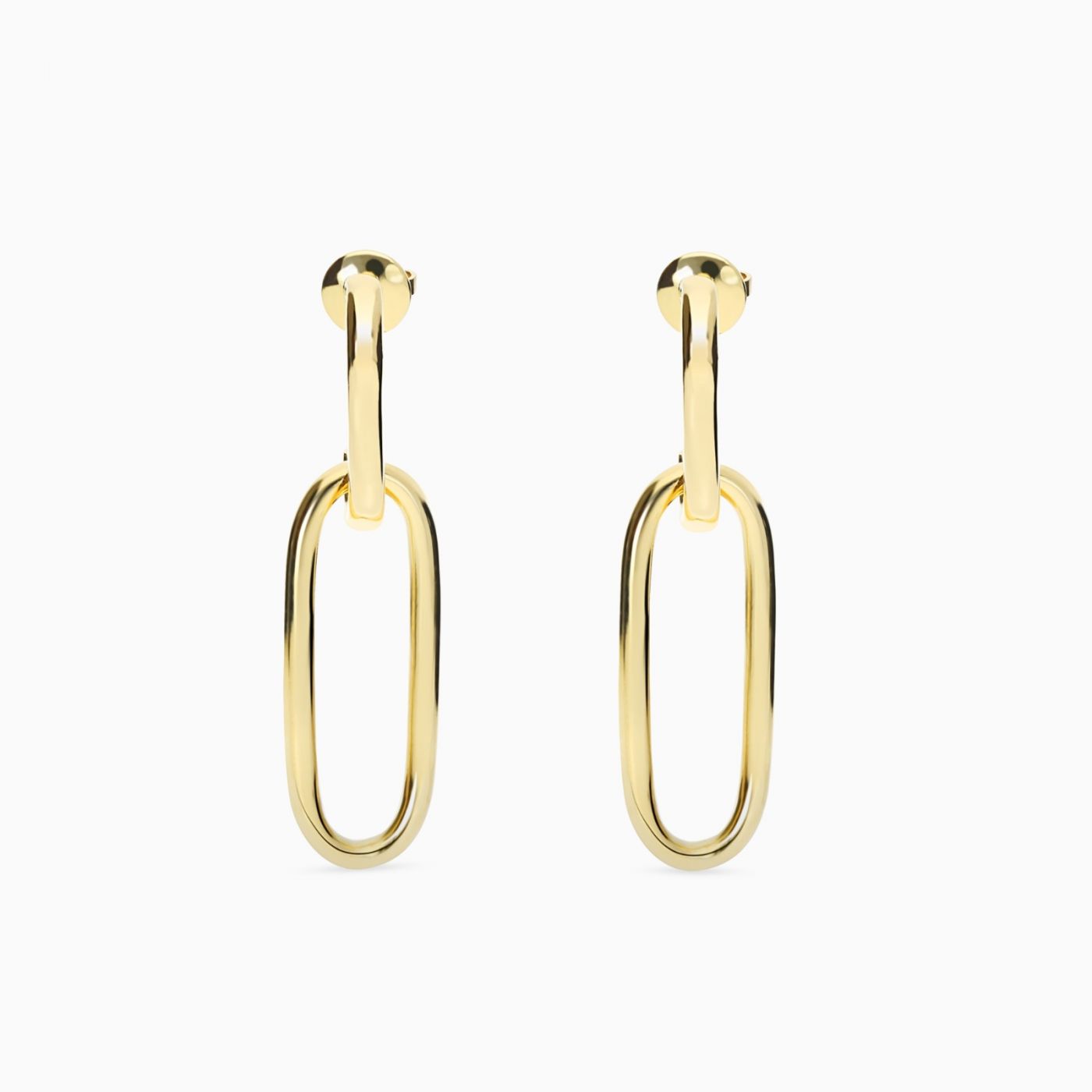 Pendientes de aro ovalados de oro amarillo