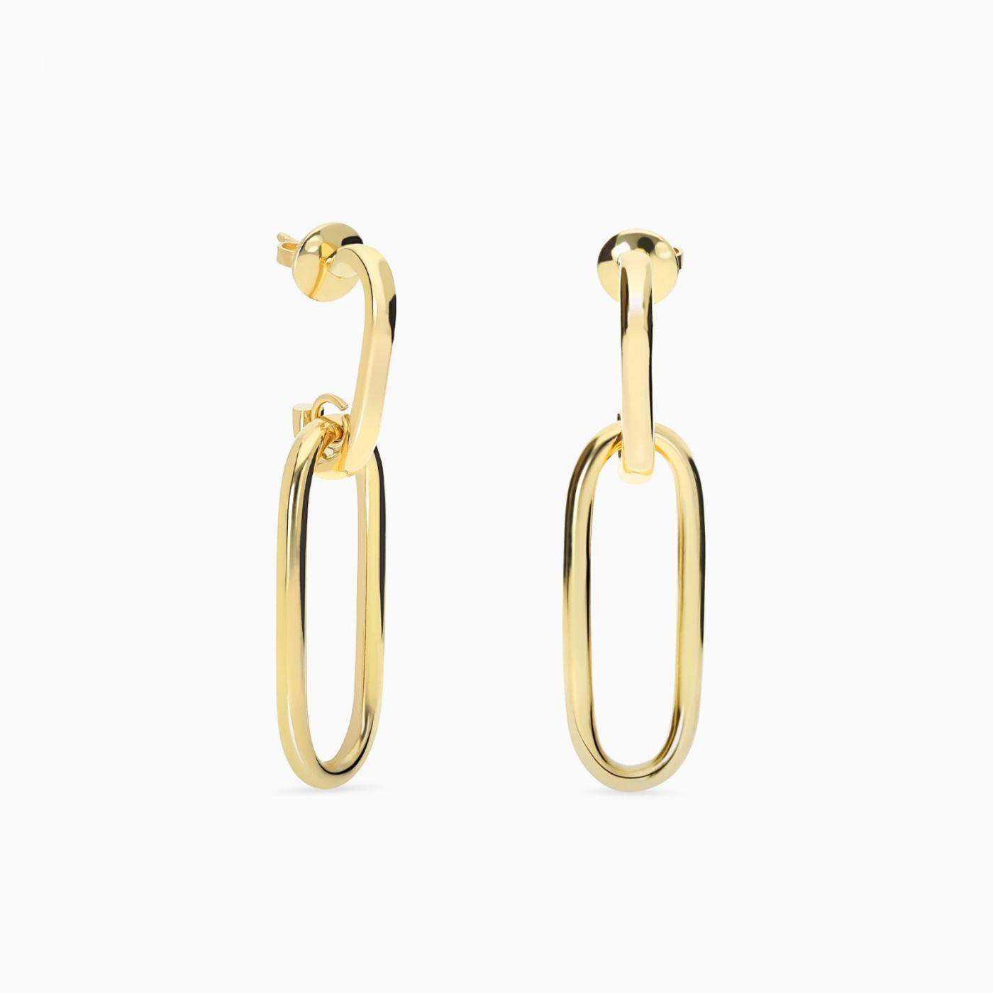 Pendientes de aro ovalados de oro amarillo