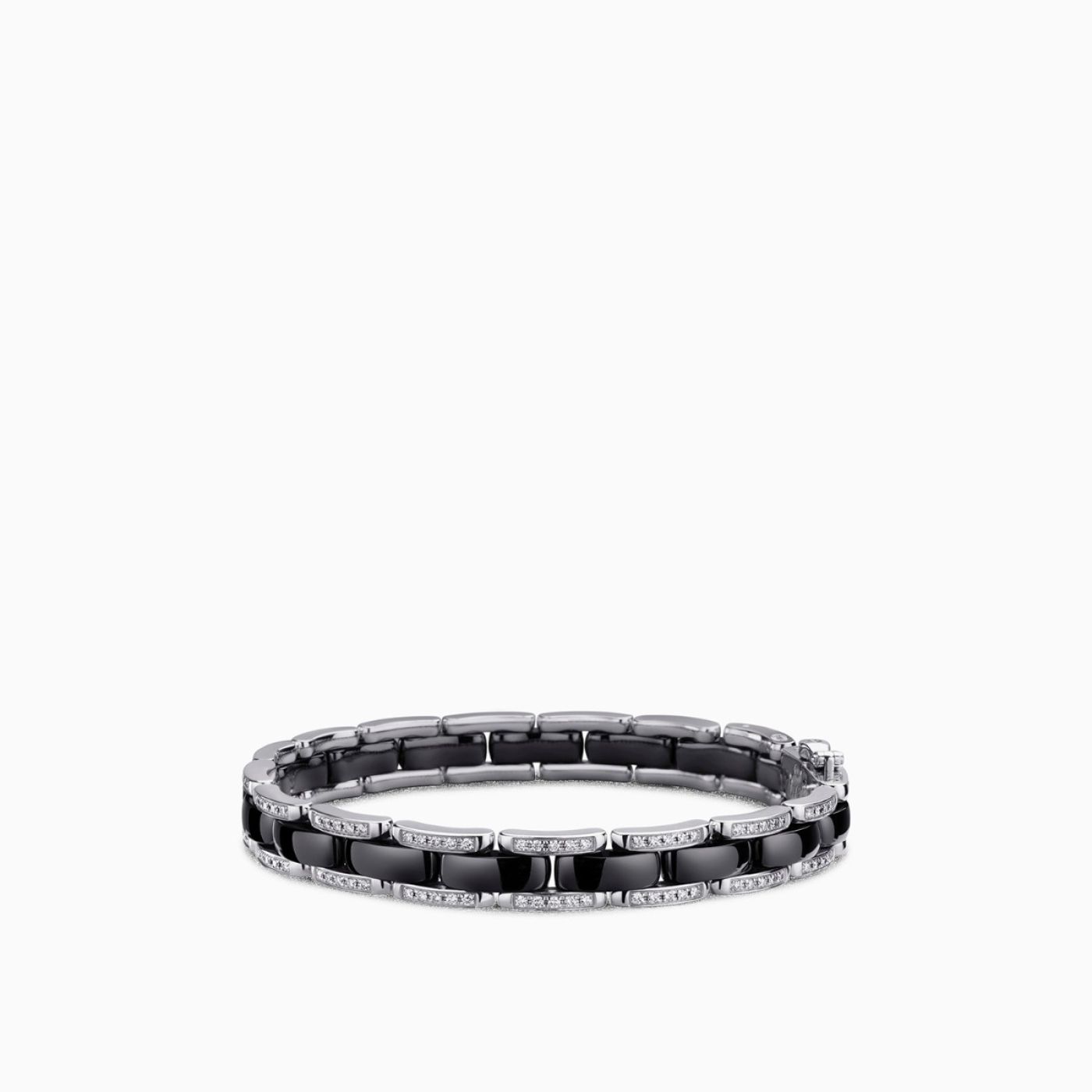 Bracelet CHANEL white gold and black ceramic with diamonds