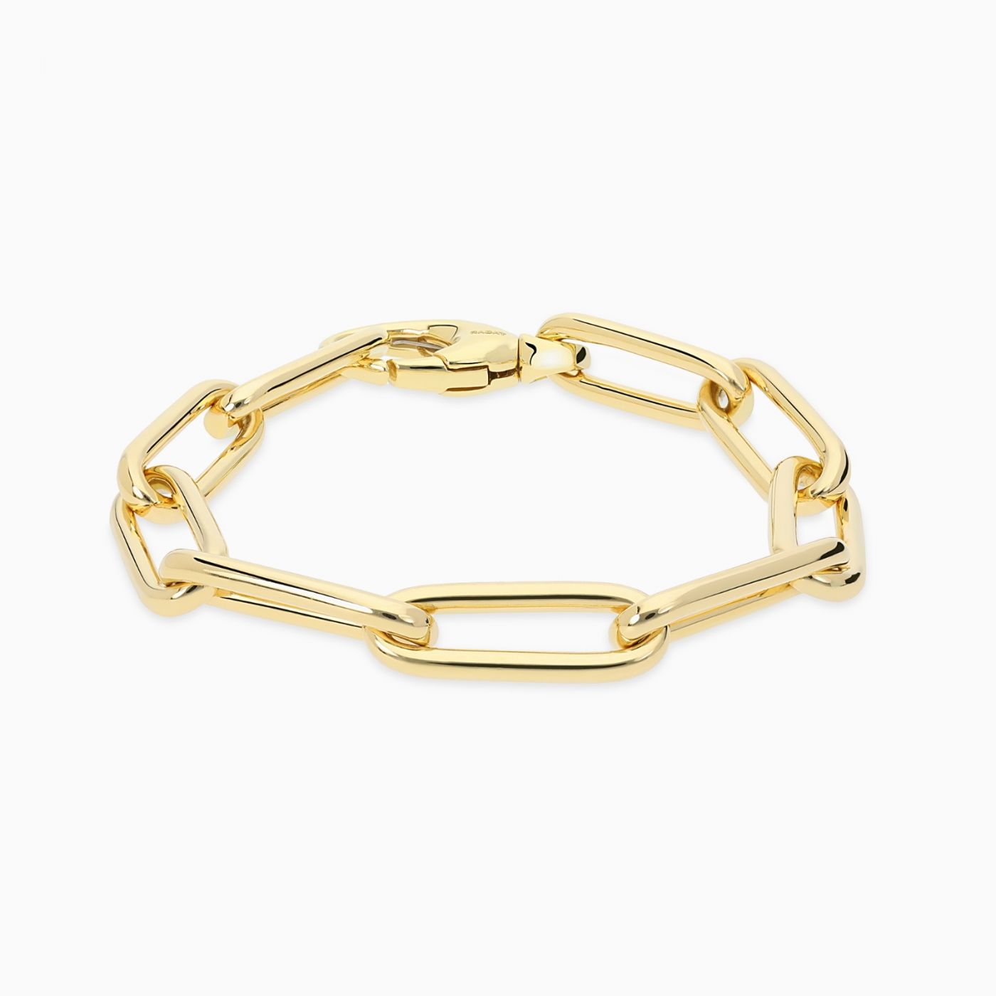 Pulsera de eslabones largos rectangulares de oro amarillo