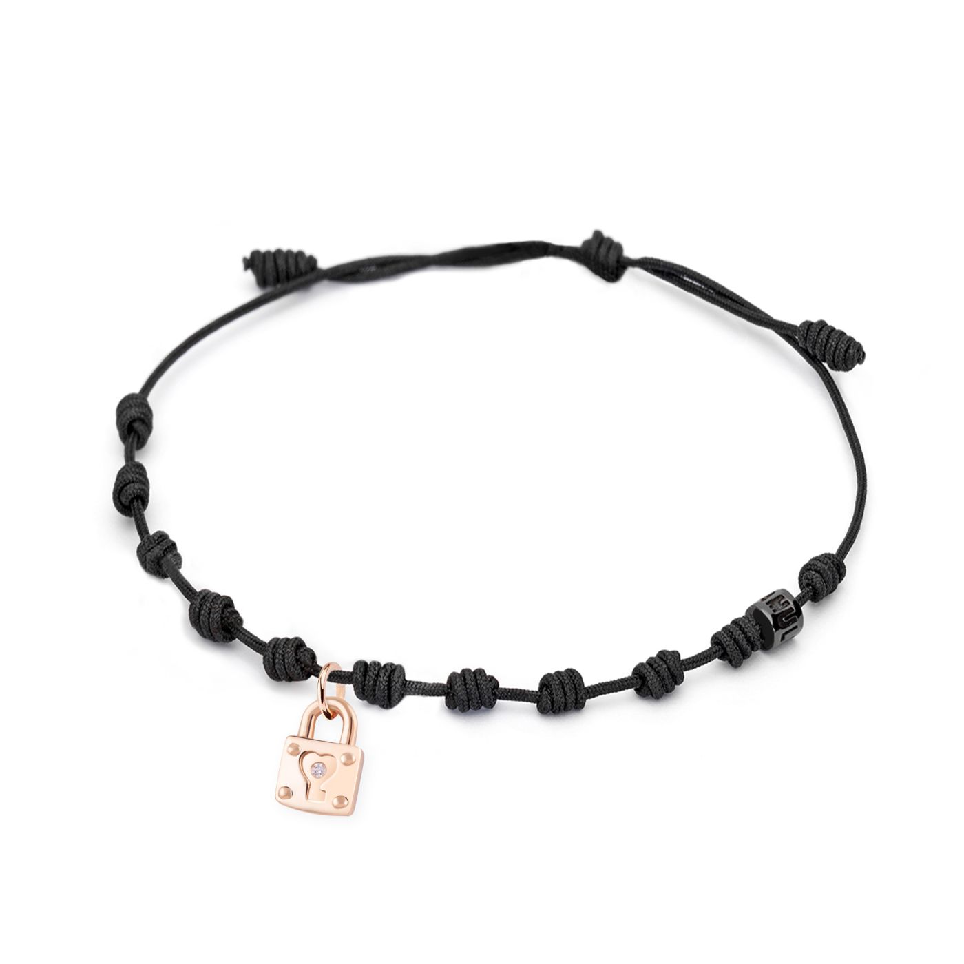 Pulsera de hilo con charm con forma de candado