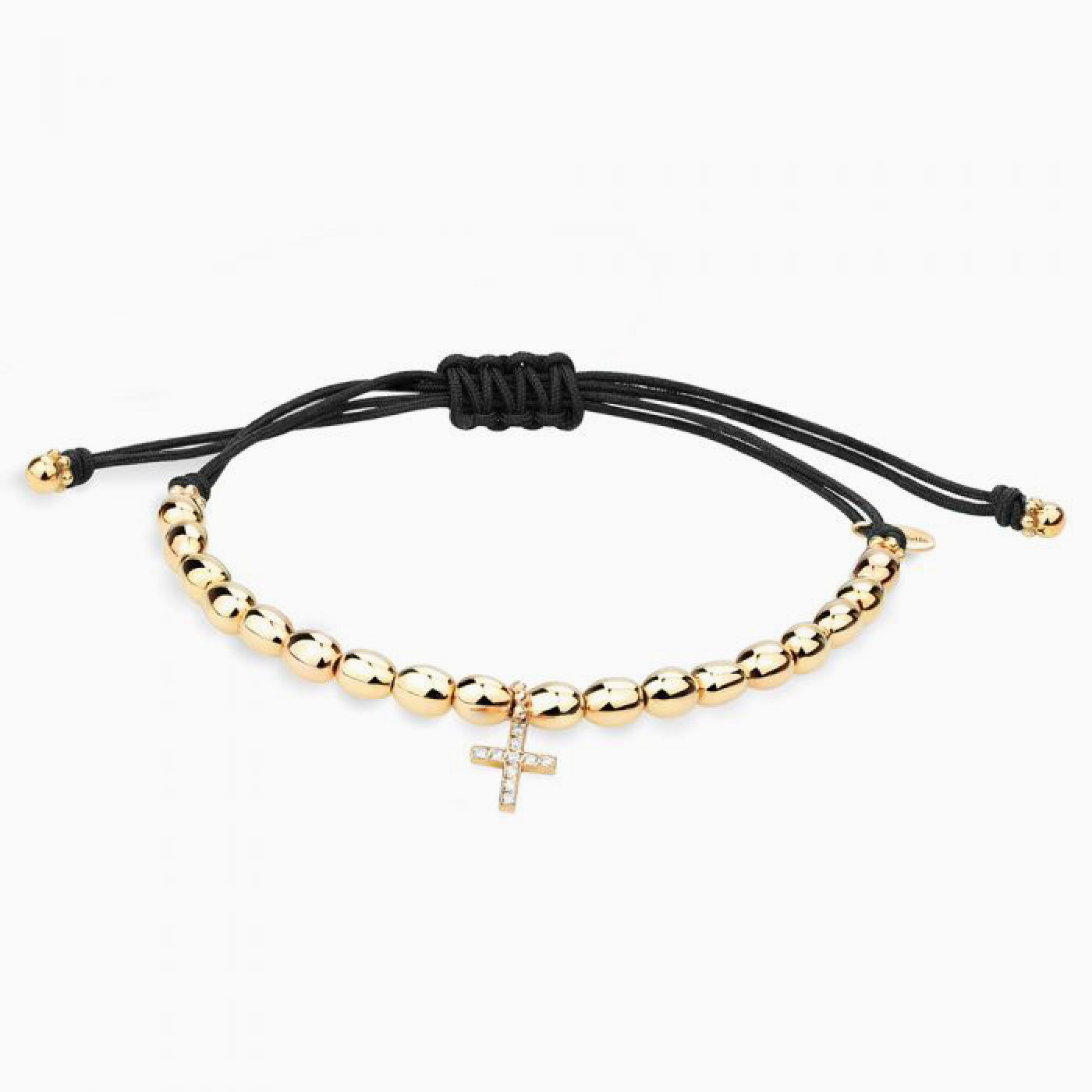 Pulsera de hilo con charm con forma de cruz