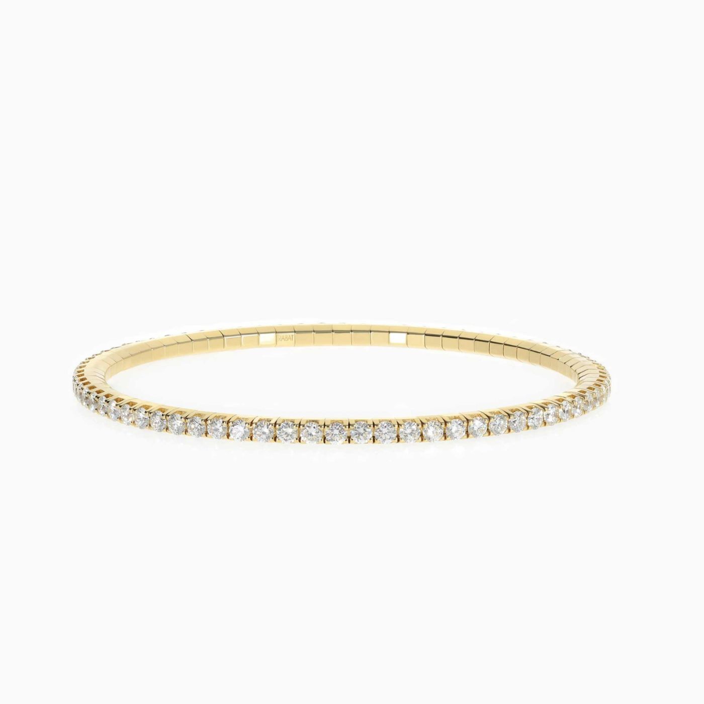 Yellow gold riviere bracelet with brilliant-cut white diamonds