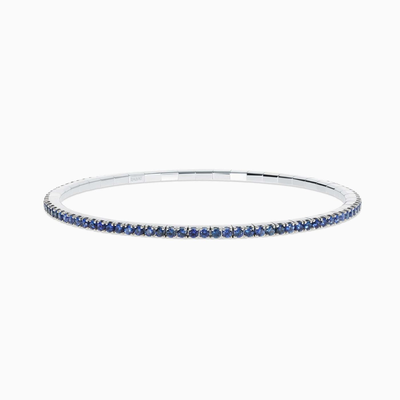 White gold riviere bracelet with brilliant-cut sapphires
