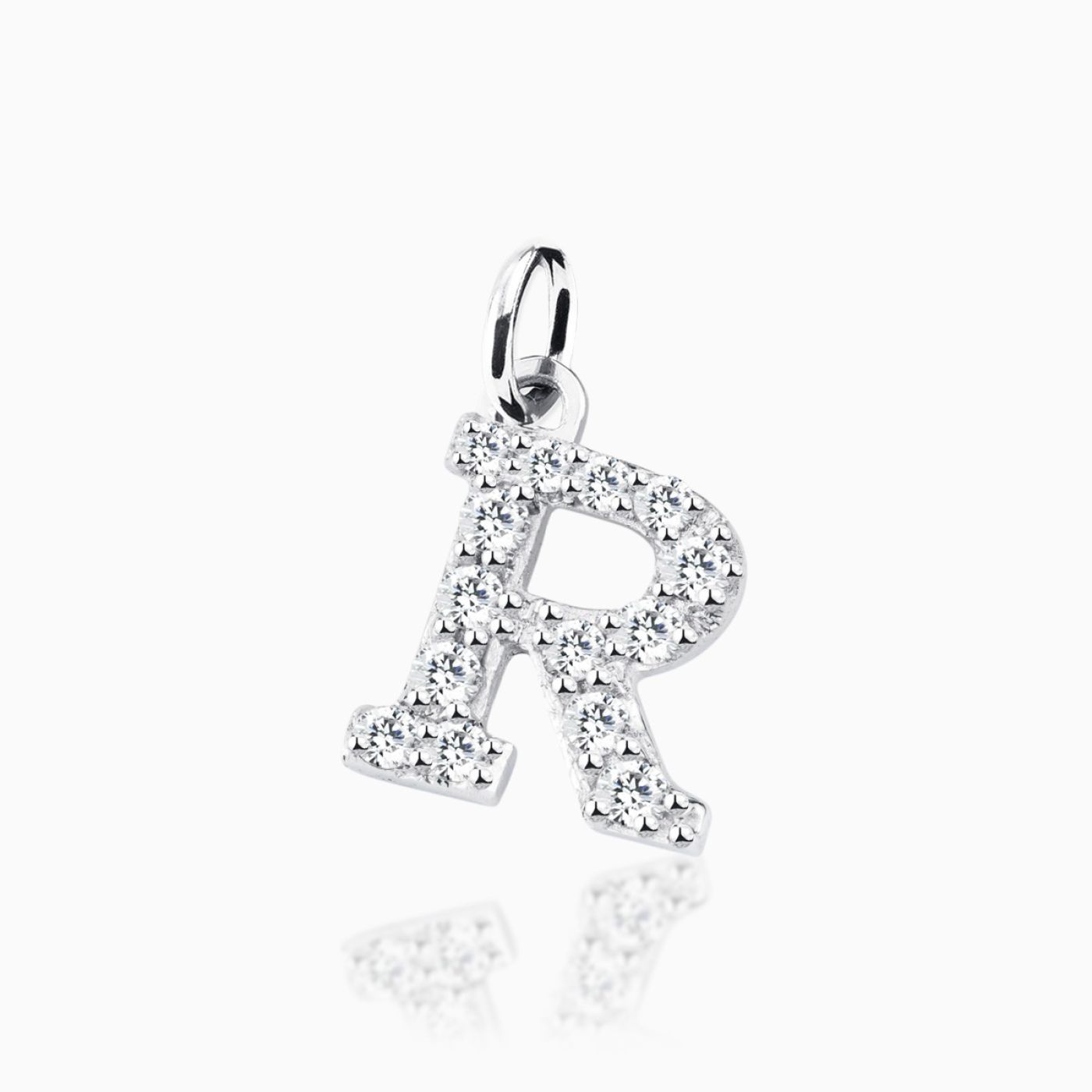 Pulsera de hilo con charm con forma inicial R de diamantes