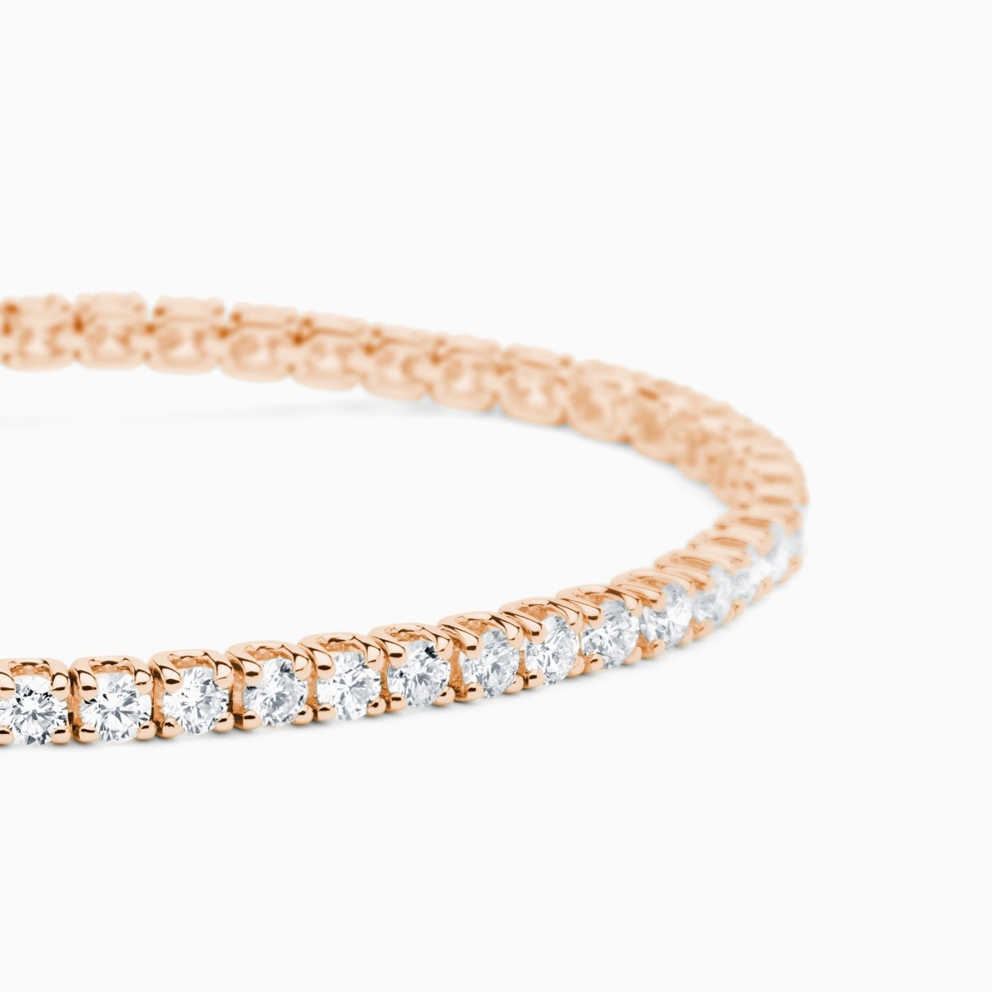 Bracelet riviere in pink gold with diamonds