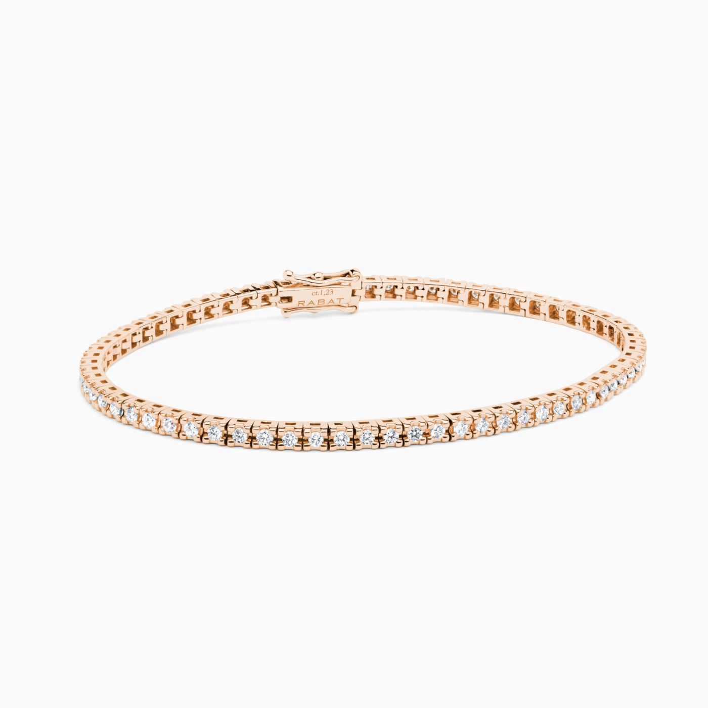 Pulsera riviere de oro rosa con diamantes