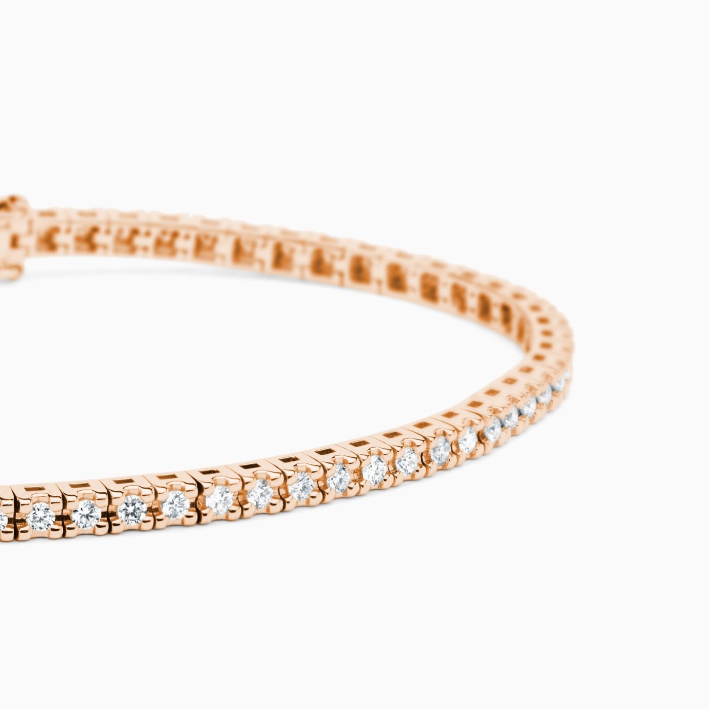 Bracelet riviere in pink gold with diamonds