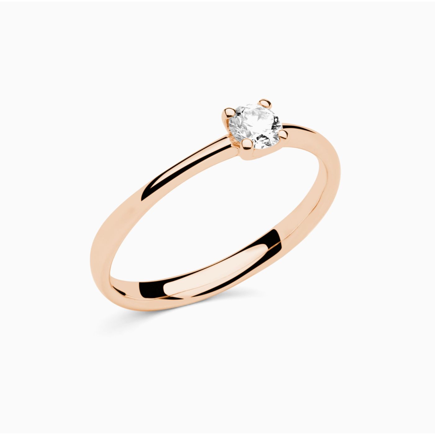 Rose gold with diamond in the center engagement ring RABAT Always U